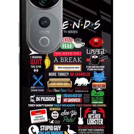FRIENDS Vivo V40 Pro 5G Glass Case Back Cover by Casekaro