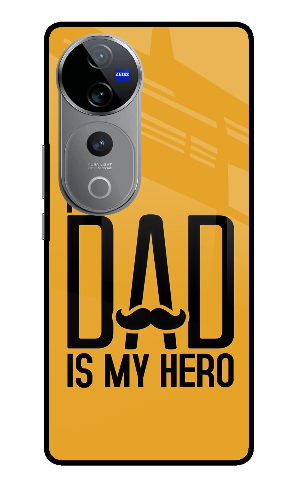 My Dad Is My Hero Vivo V40 Pro 5G Glass Case Back Cover by Casekaro