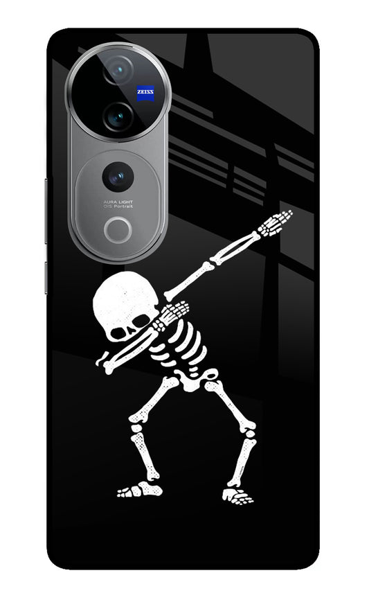 Dabbing Skeleton Art Vivo V40 Pro 5G Glass Case