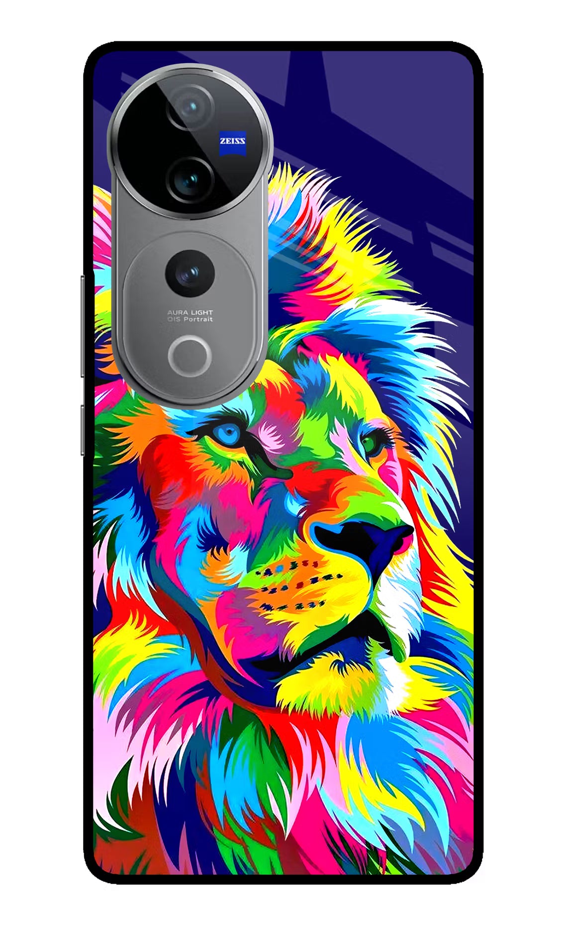 Vector Art Lion Vivo V40 Pro 5G Glass Case Back Cover by Casekaro