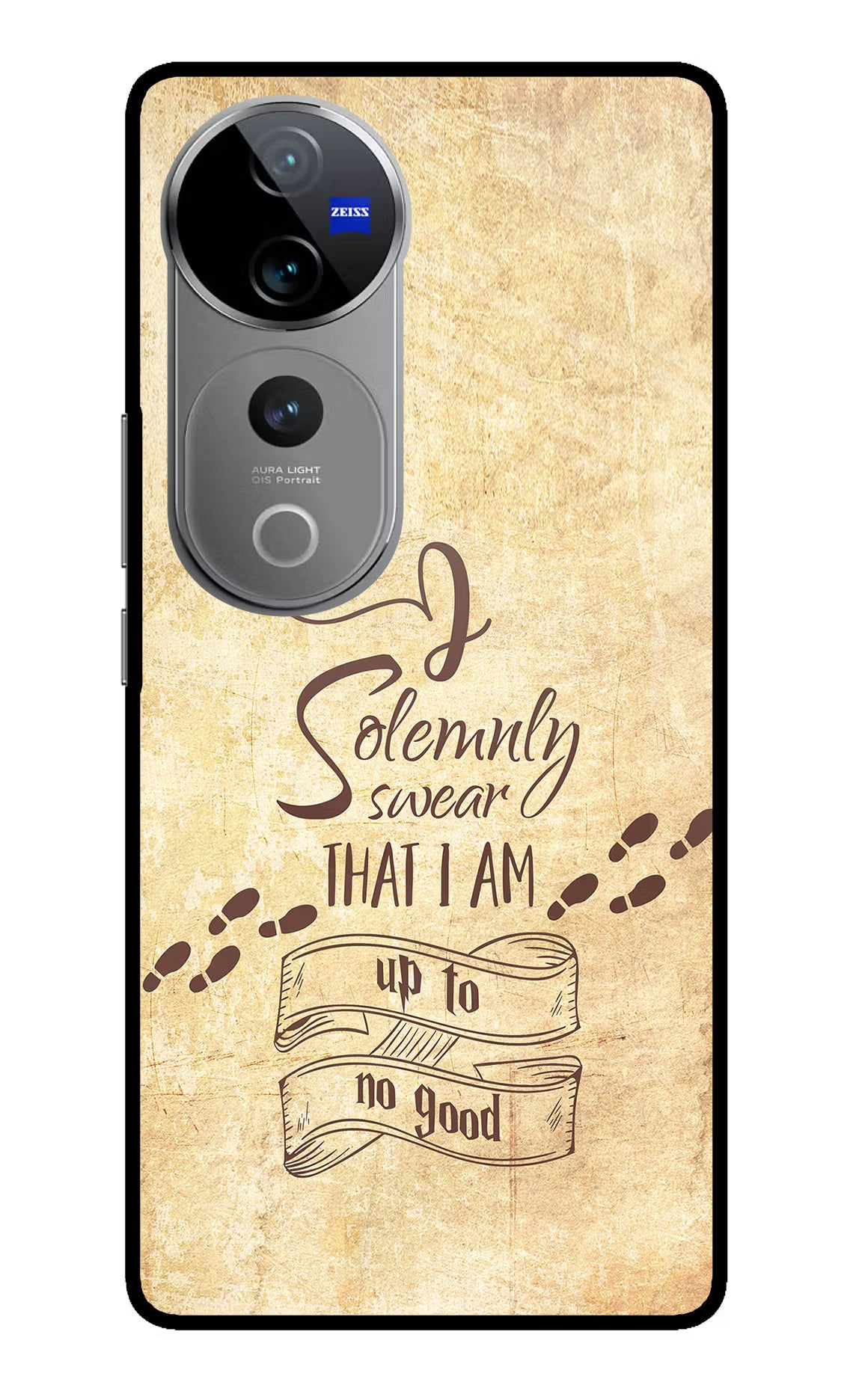 I Solemnly swear that i up to no good Vivo V40 Pro 5G Glass Case Back Cover by Casekaro