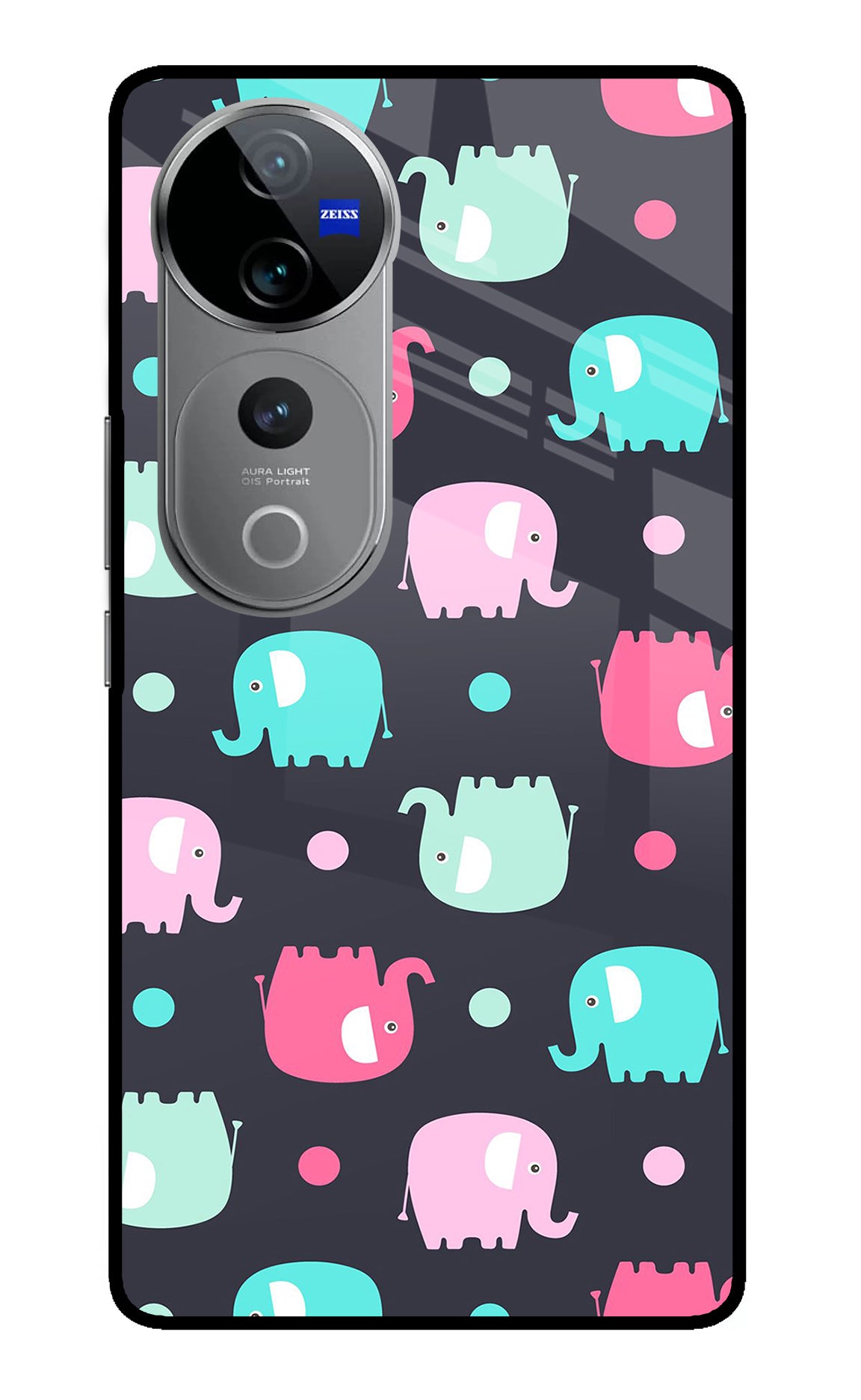 Elephants Vivo V40 Pro 5G Glass Case