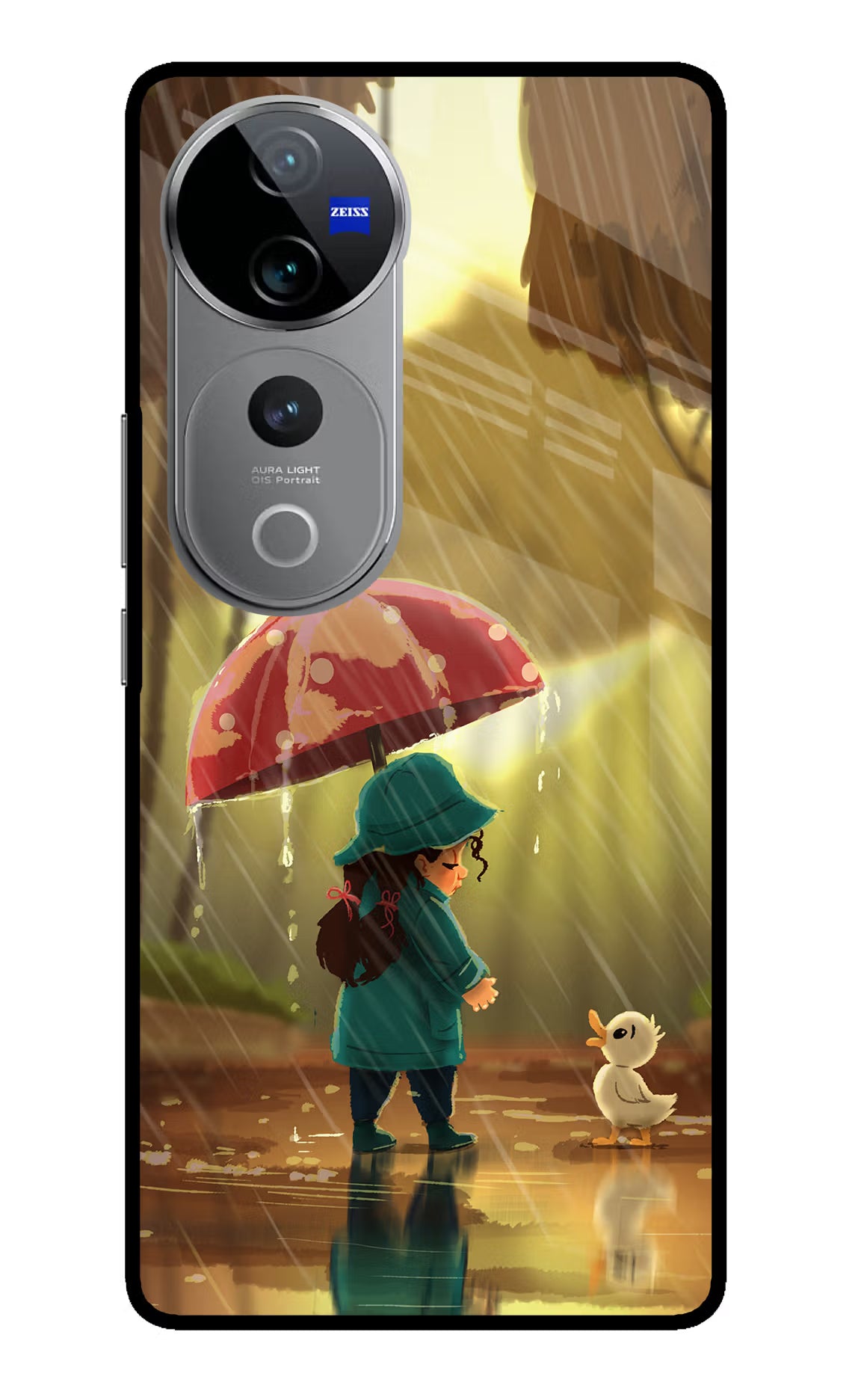 Rainy Day Vivo V40 Pro 5G Glass Case Back Cover by Casekaro