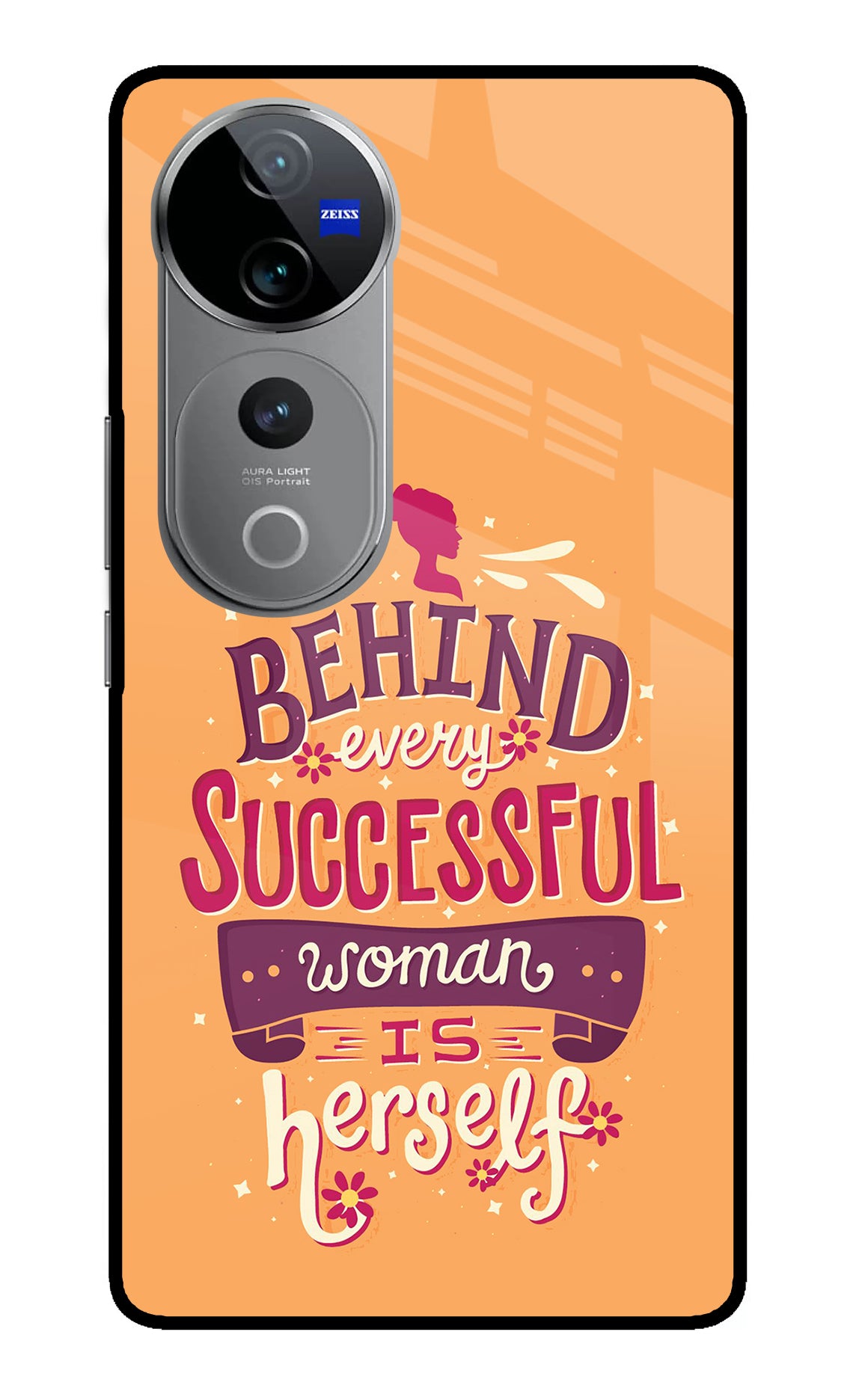 Behind Every Successful Woman There Is Herself Vivo V40 Pro 5G Glass Case