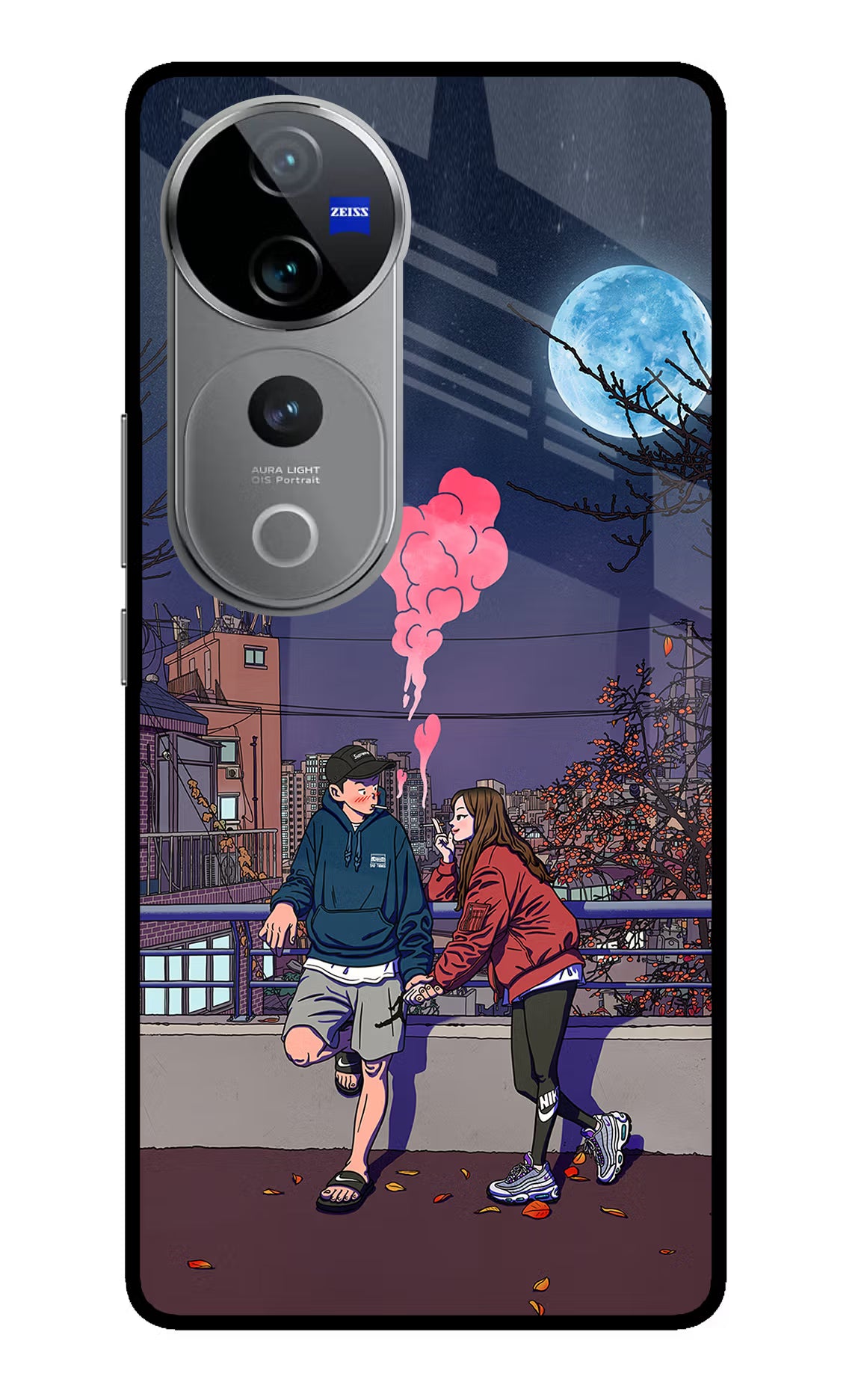 Chilling Couple Vivo V40 Pro 5G Glass Case Back Cover by Casekaro