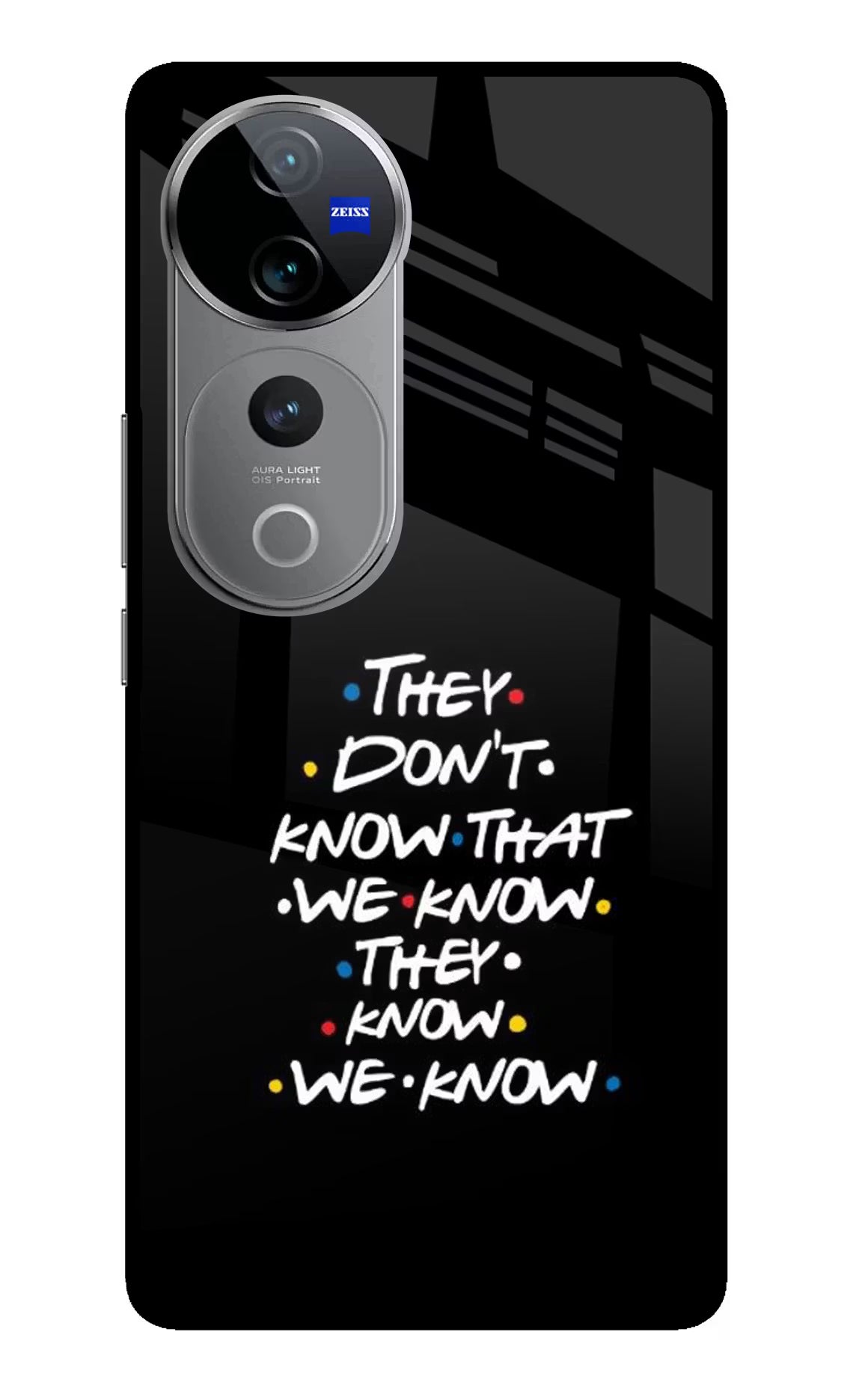 FRIENDS Dialogue Vivo V40 Pro 5G Glass Case Back Cover by Casekaro