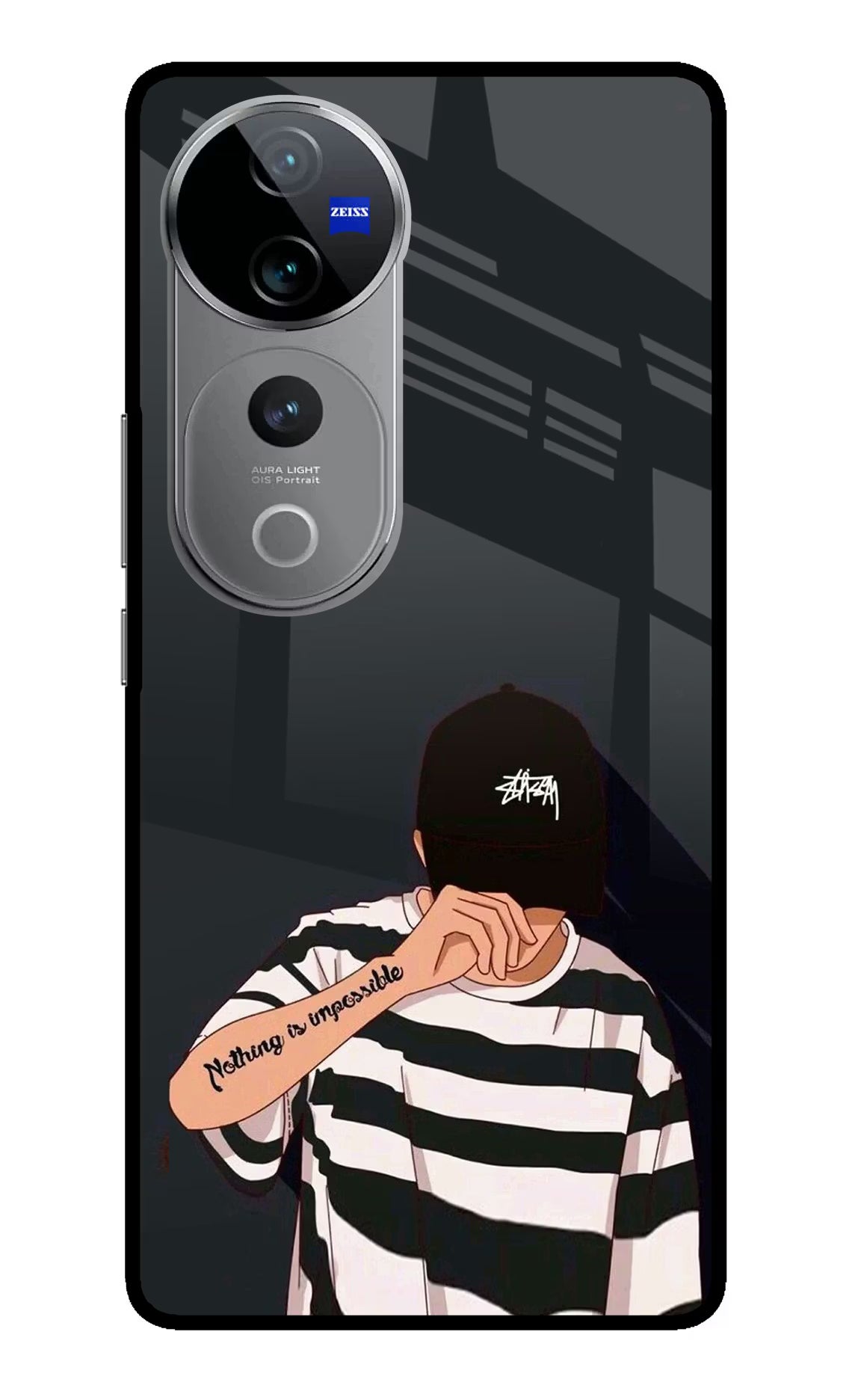 Aesthetic Boy Vivo V40 Pro 5G Glass Case Back Cover by Casekaro