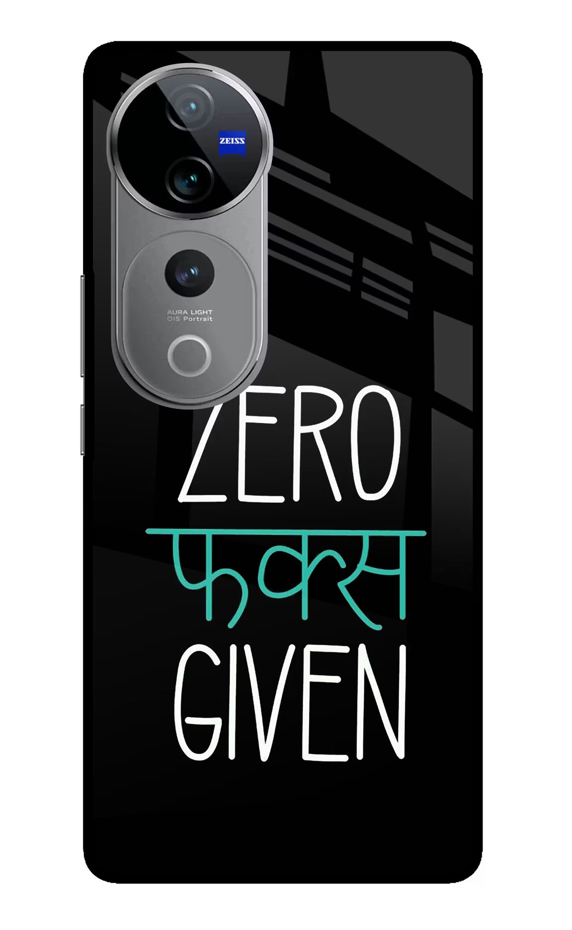 Zero Fucks Given Vivo V40 Pro 5G Glass Case Back Cover by Casekaro