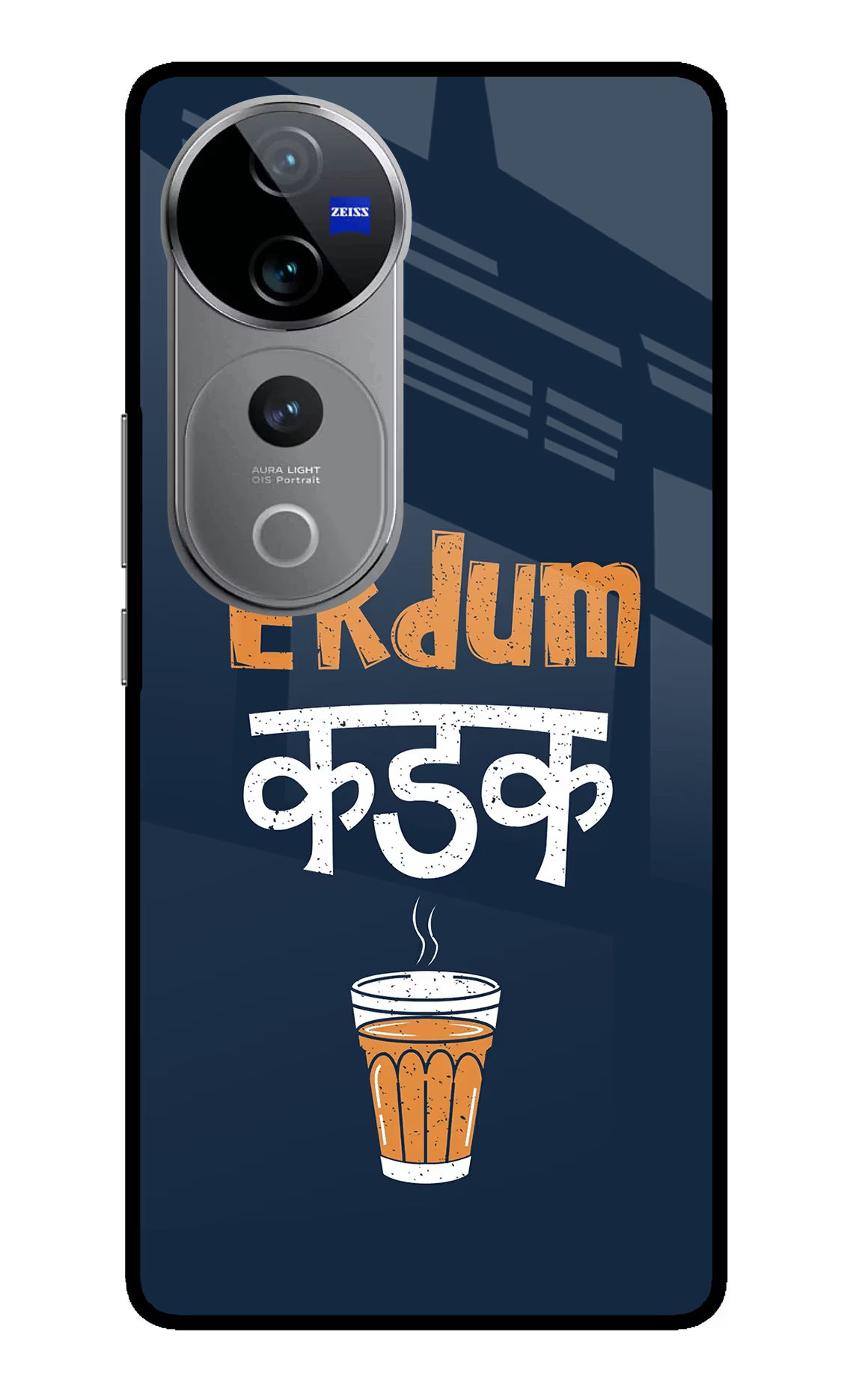 Ekdum Kadak Chai Vivo V40 Pro 5G Glass Case Back Cover by Casekaro