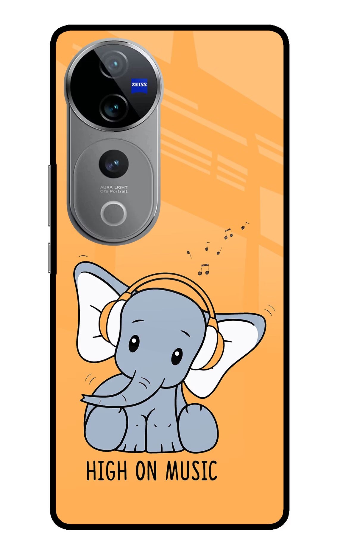 High On Music Vivo V40 Pro 5G Glass Case Back Cover by Casekaro