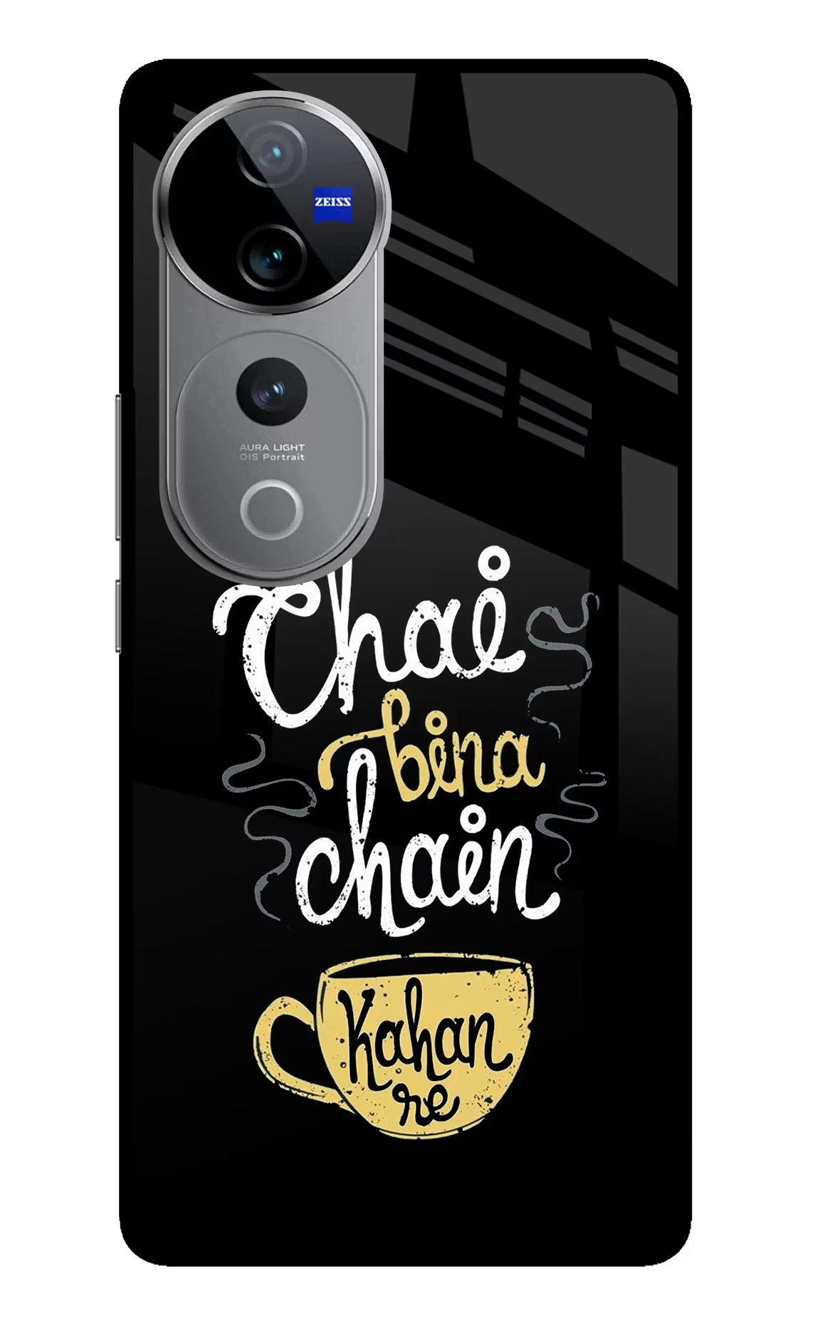 Chai Bina Chain Kaha Re Vivo V40 Pro 5G Glass Case Back Cover by Casekaro