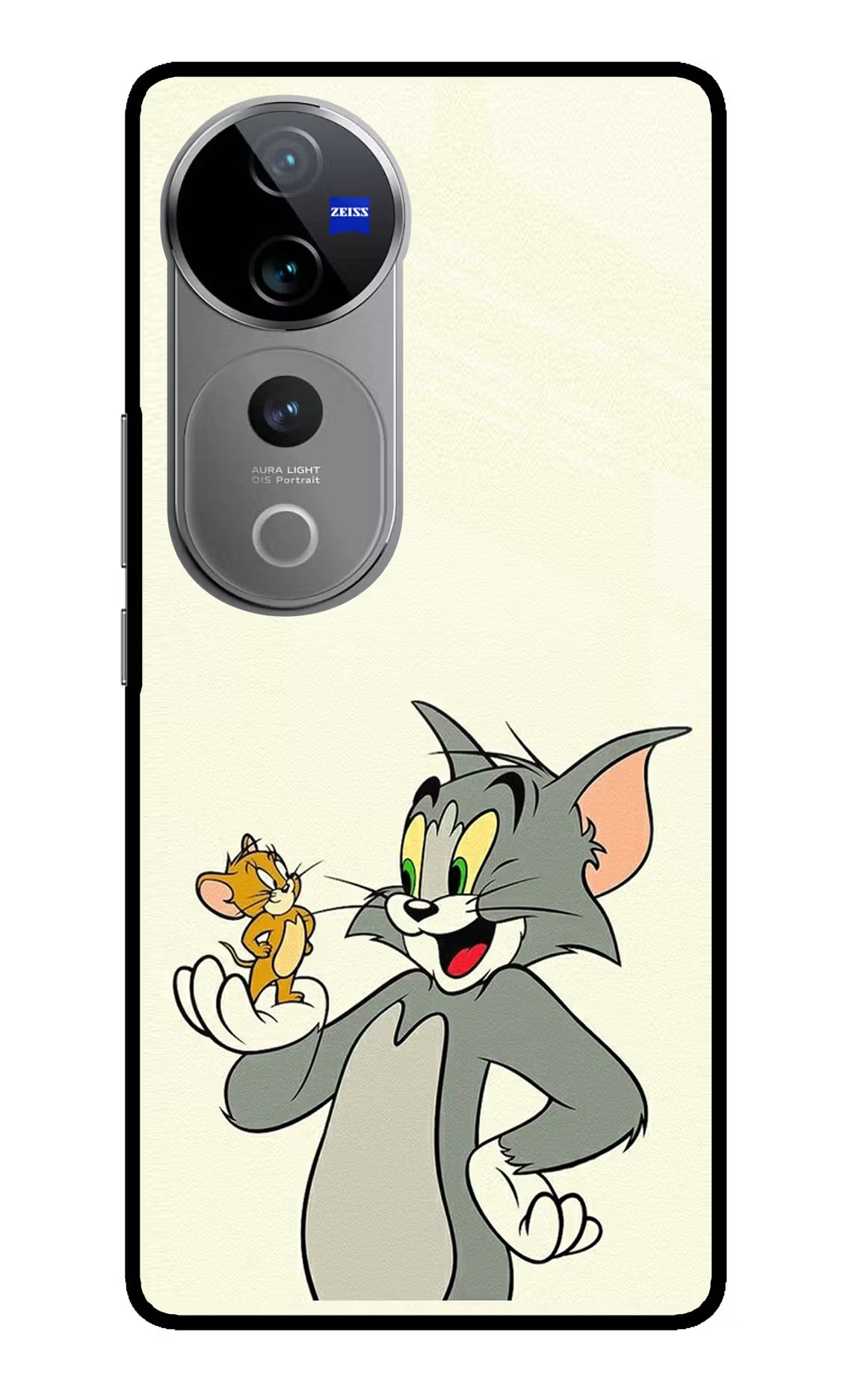 Tom & Jerry Vivo V40 Pro 5G Glass Case Back Cover by Casekaro