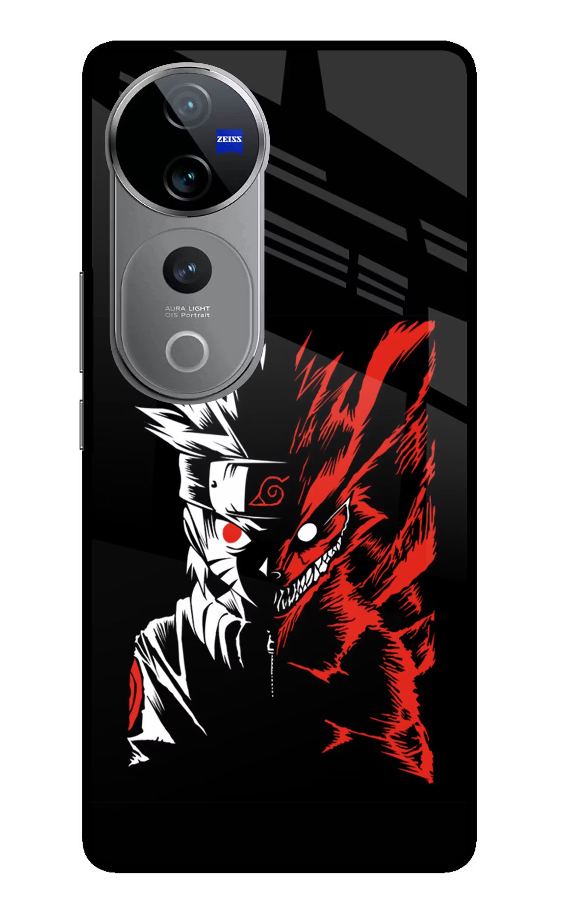 Naruto Two Face Vivo V40 Pro 5G Glass Case Back Cover by Casekaro