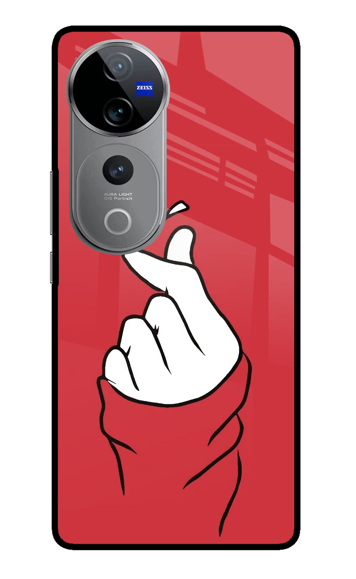 Korean Love Sign Vivo V40 Pro 5G Glass Case Back Cover by Casekaro