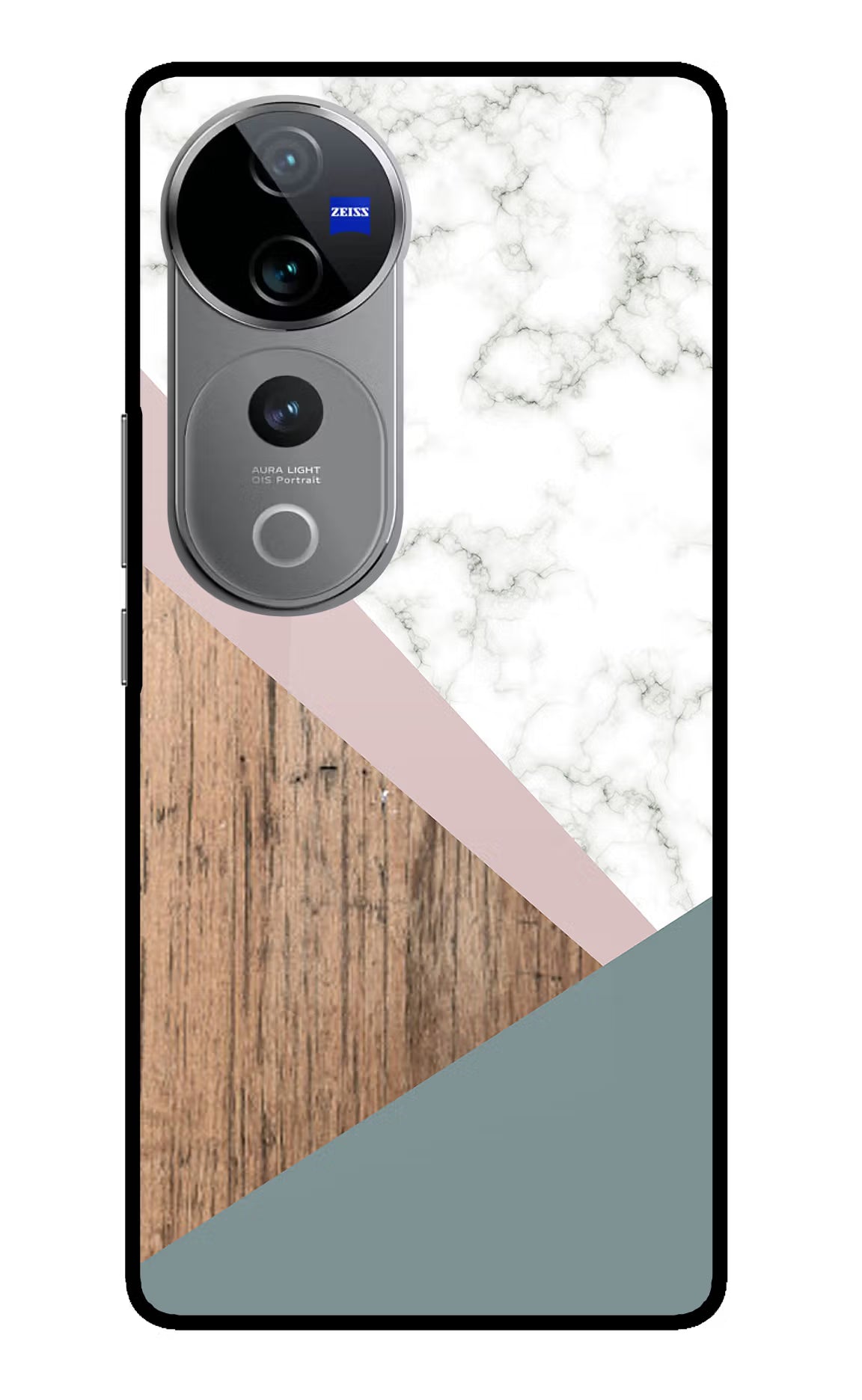 Marble wood Abstract Vivo V40 Pro 5G Glass Case Back Cover by Casekaro
