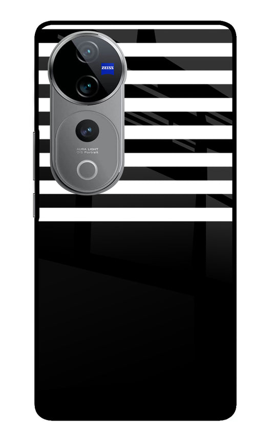 Black and White Print Vivo V40 Pro 5G Glass Case