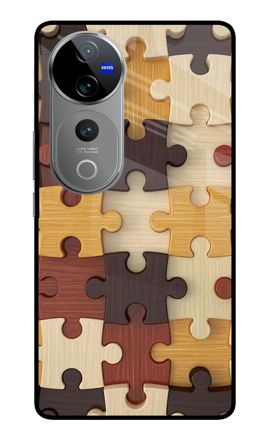 Wooden Puzzle Vivo V40 Pro 5G Glass Case