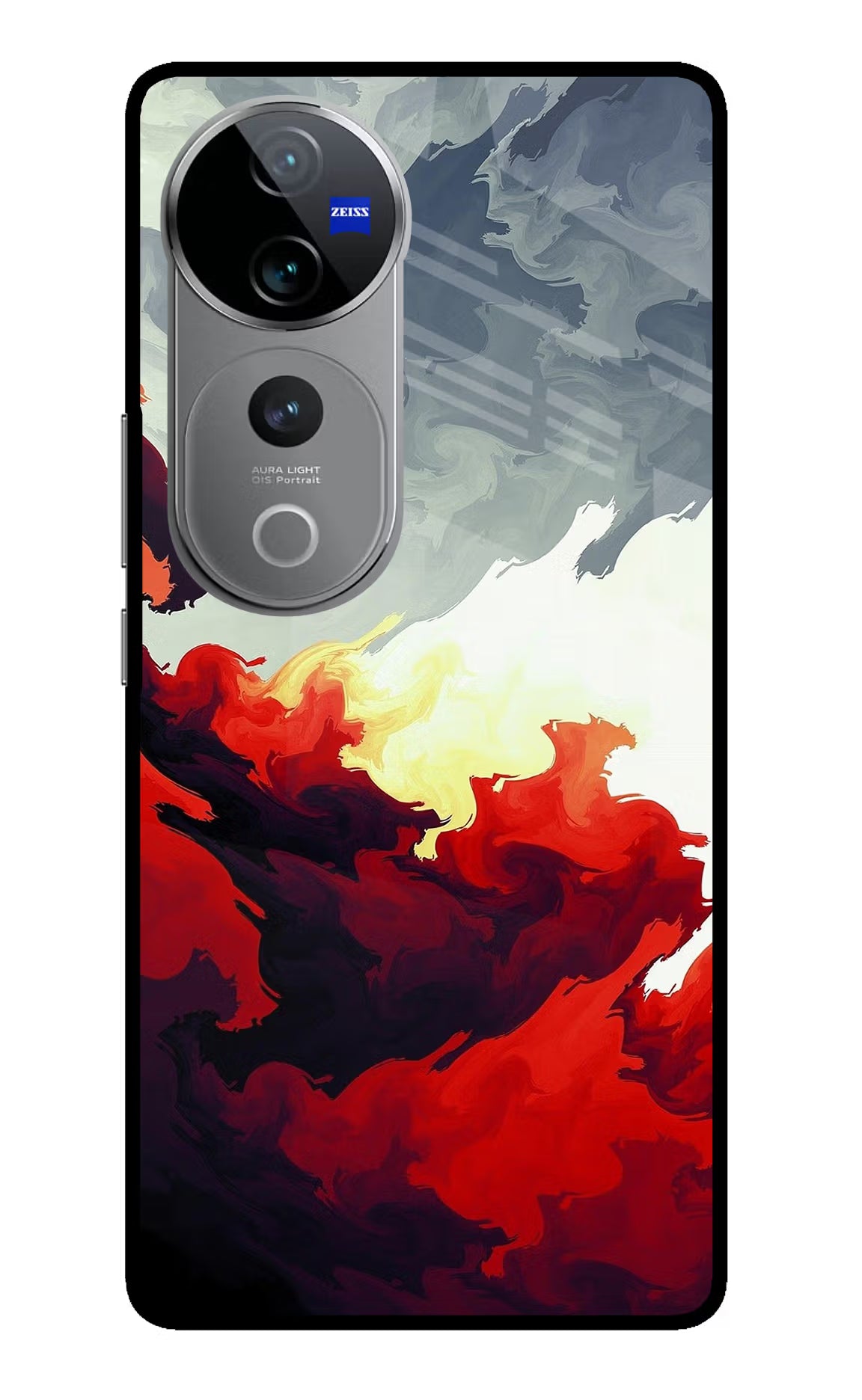 Fire Cloud Vivo V40 Pro 5G Glass Case Back Cover by Casekaro