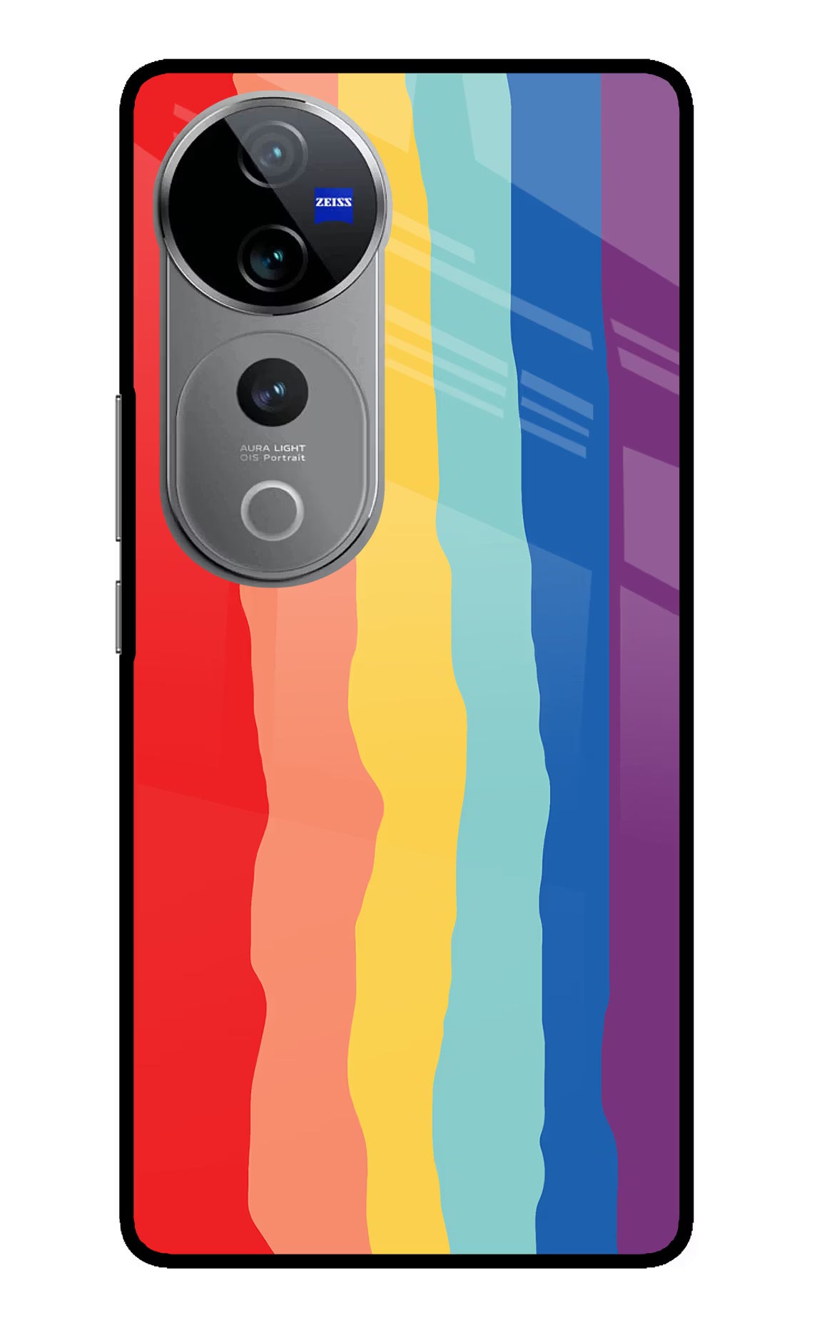 Rainbow Vivo V40 Pro 5G Glass Case Back Cover by Casekaro