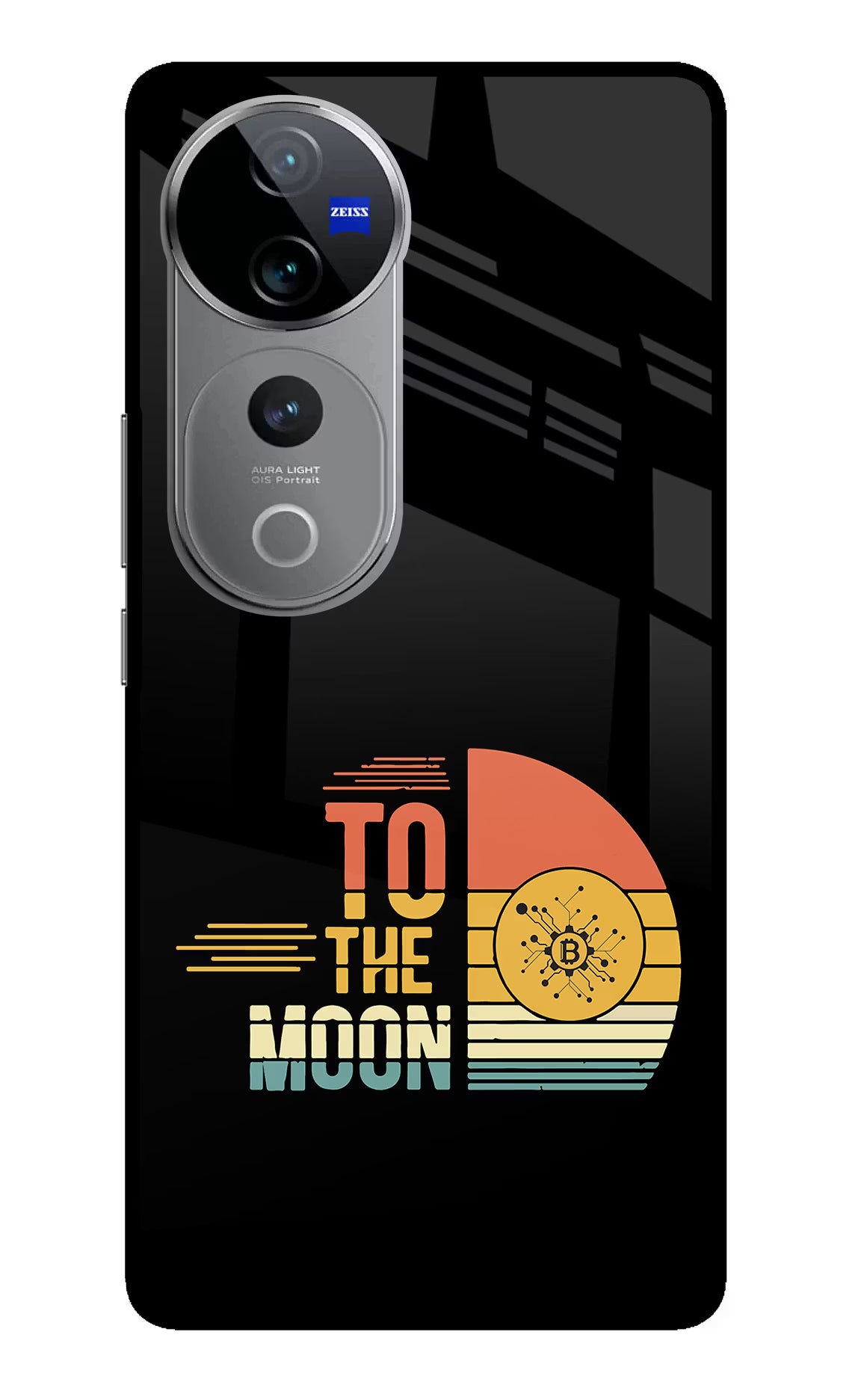 To the Moon Vivo V40 Pro 5G Glass Case Back Cover by Casekaro