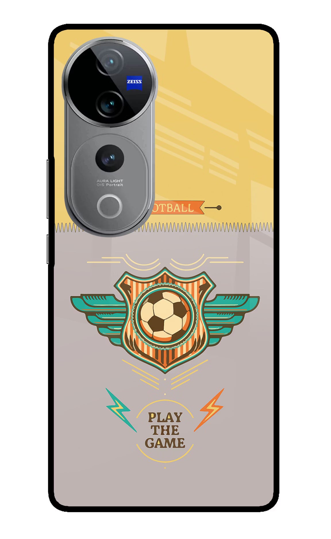 Football Vivo V40 Pro 5G Glass Case Back Cover by Casekaro