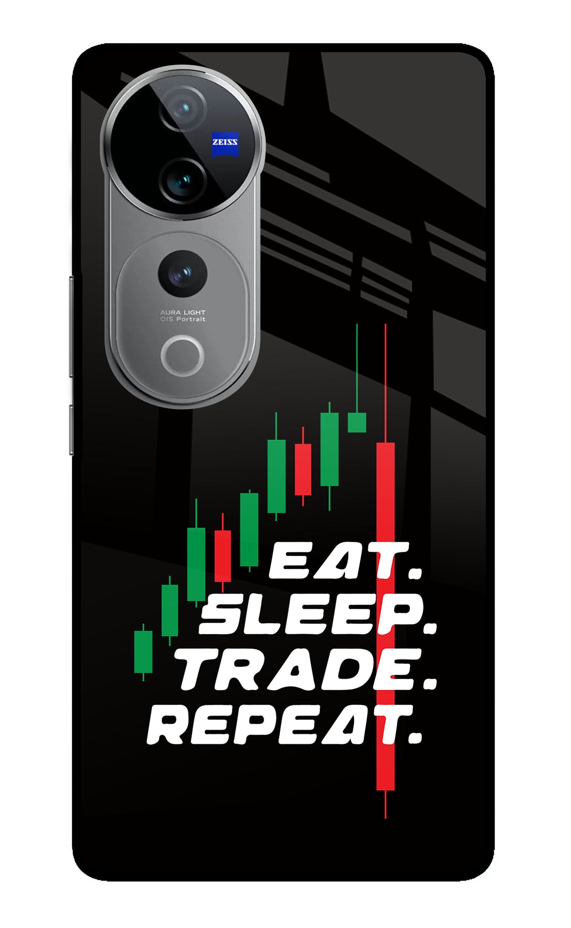 Eat Sleep Trade Repeat Vivo V40 Pro 5G Glass Case