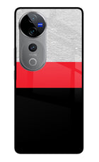 Tri Color Pattern Vivo V40 Pro 5G Glass Case Back Cover by Casekaro