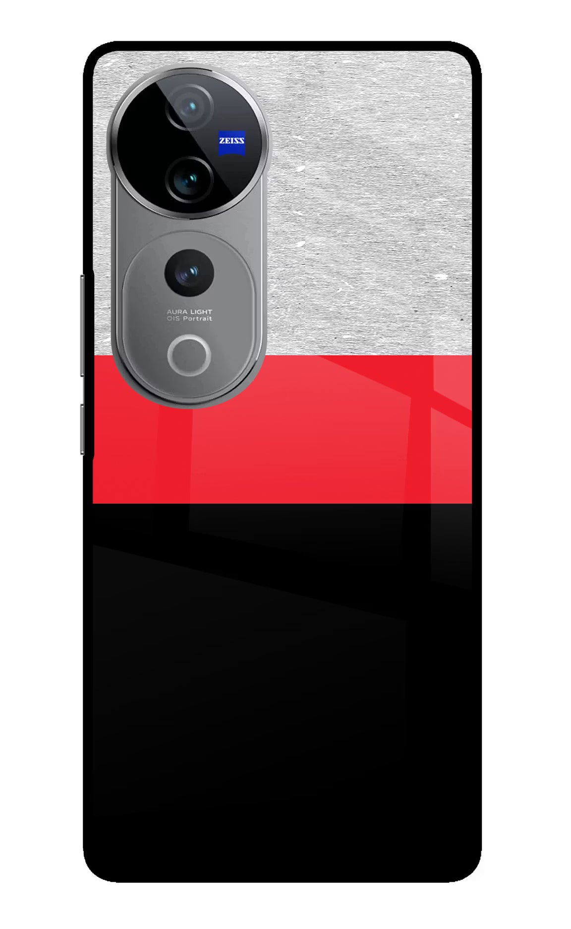 Tri Color Pattern Vivo V40 Pro 5G Glass Case Back Cover by Casekaro