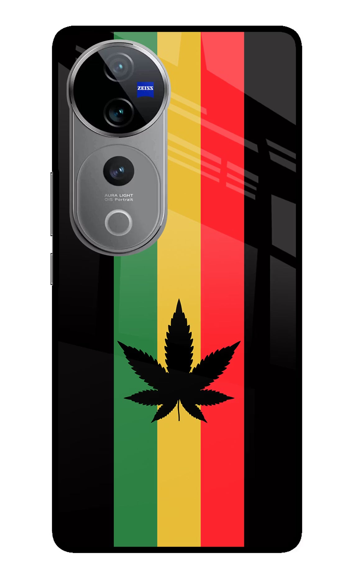 Weed Flag Vivo V40 Pro 5G Glass Case Back Cover by Casekaro