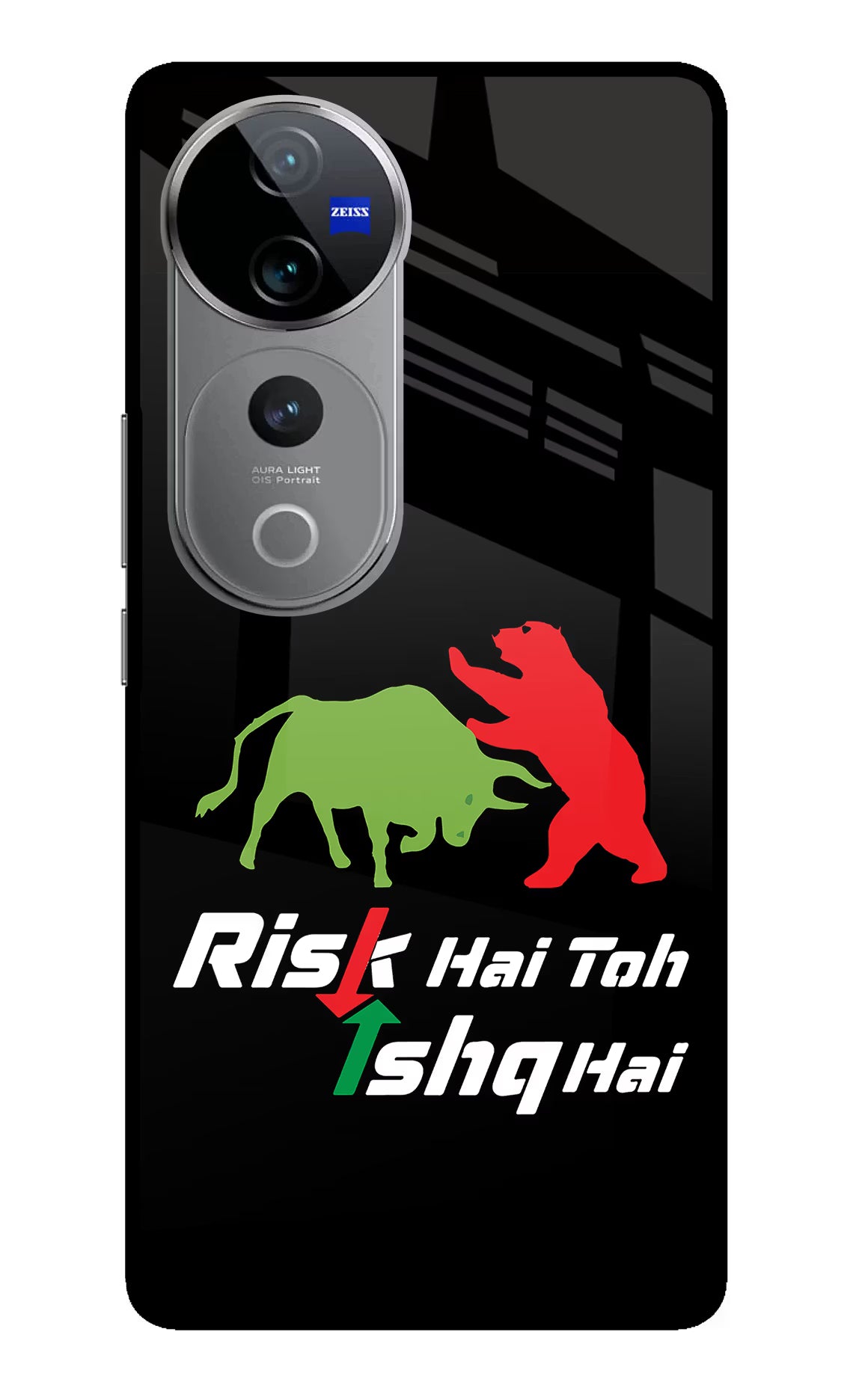 Risk Hai Toh Ishq Hai Vivo V40 Pro 5G Glass Case Back Cover by Casekaro