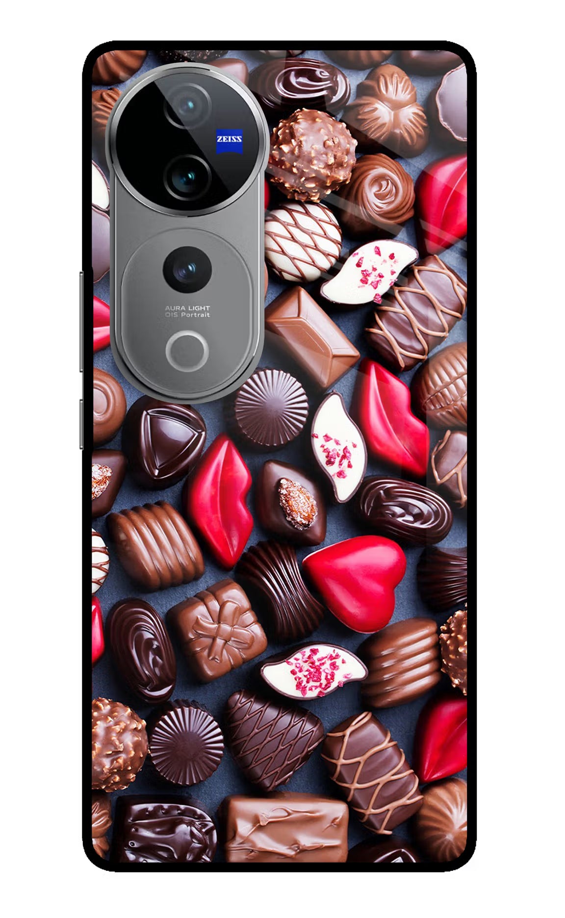 Chocolates Vivo V40 Pro 5G Glass Case Back Cover by Casekaro