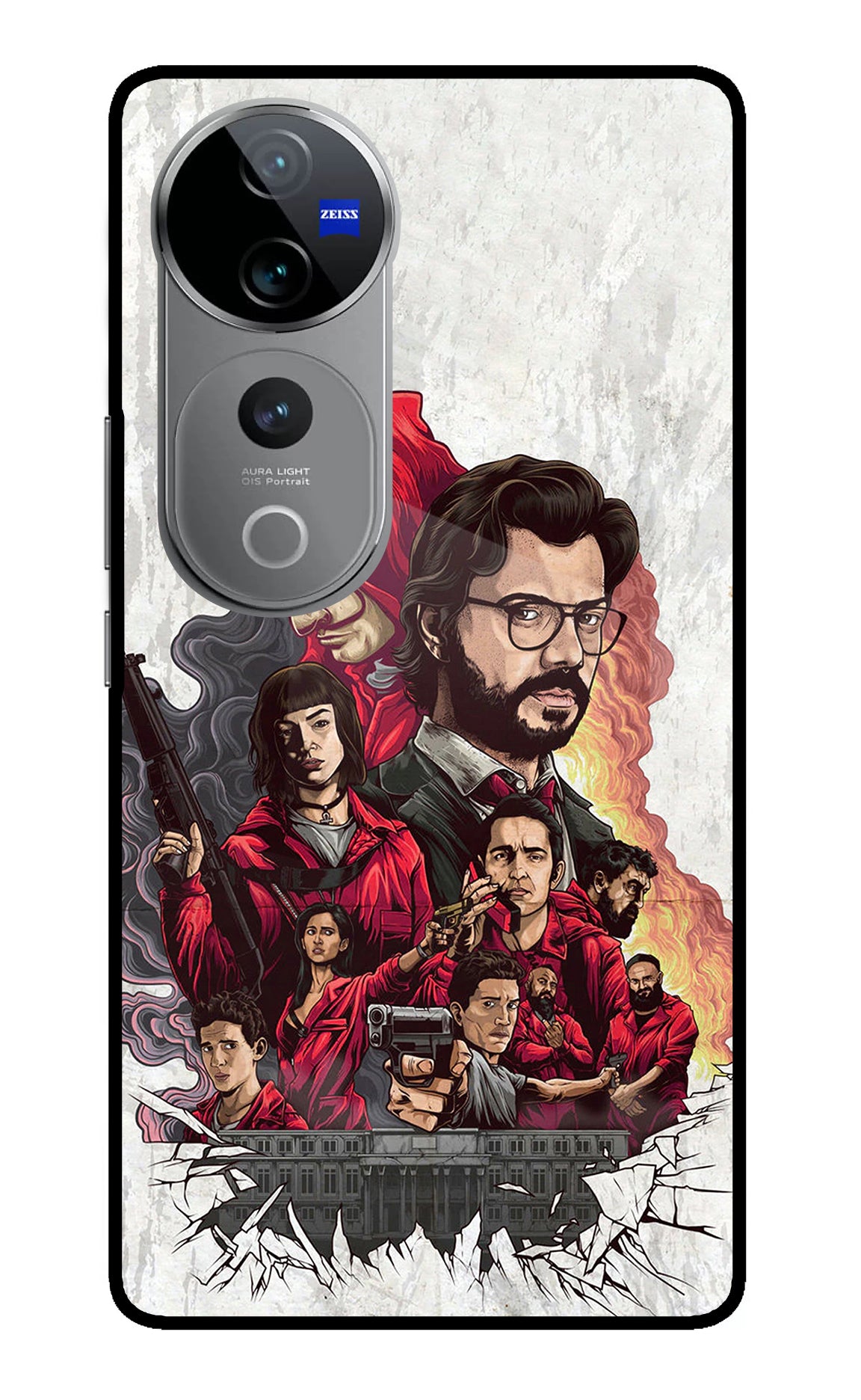 Money Heist Artwork Vivo V40 Pro 5G Glass Case