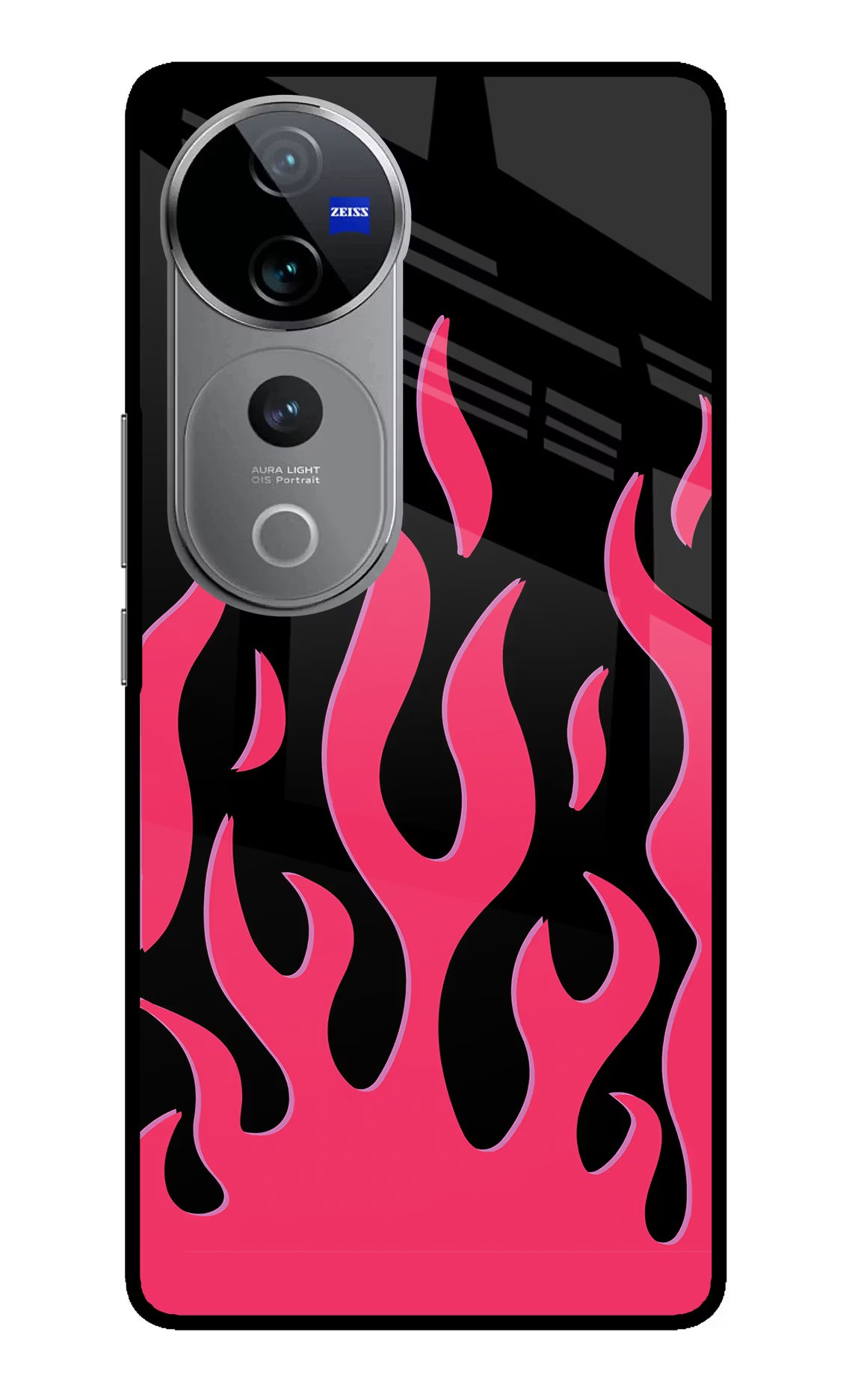 Fire Flames Vivo V40 Pro 5G Glass Case Back Cover by Casekaro