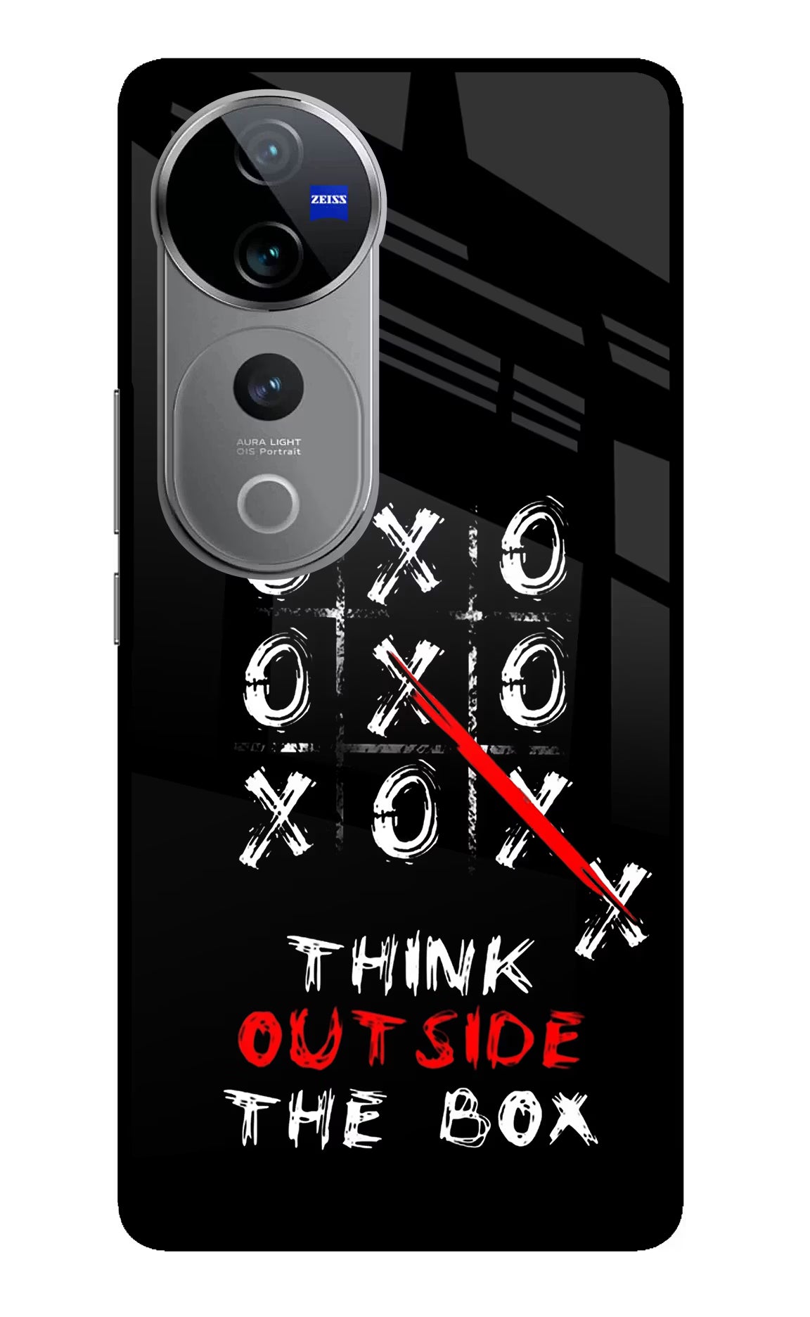 Think out of the BOX Vivo V40 Pro 5G Glass Case Back Cover by Casekaro