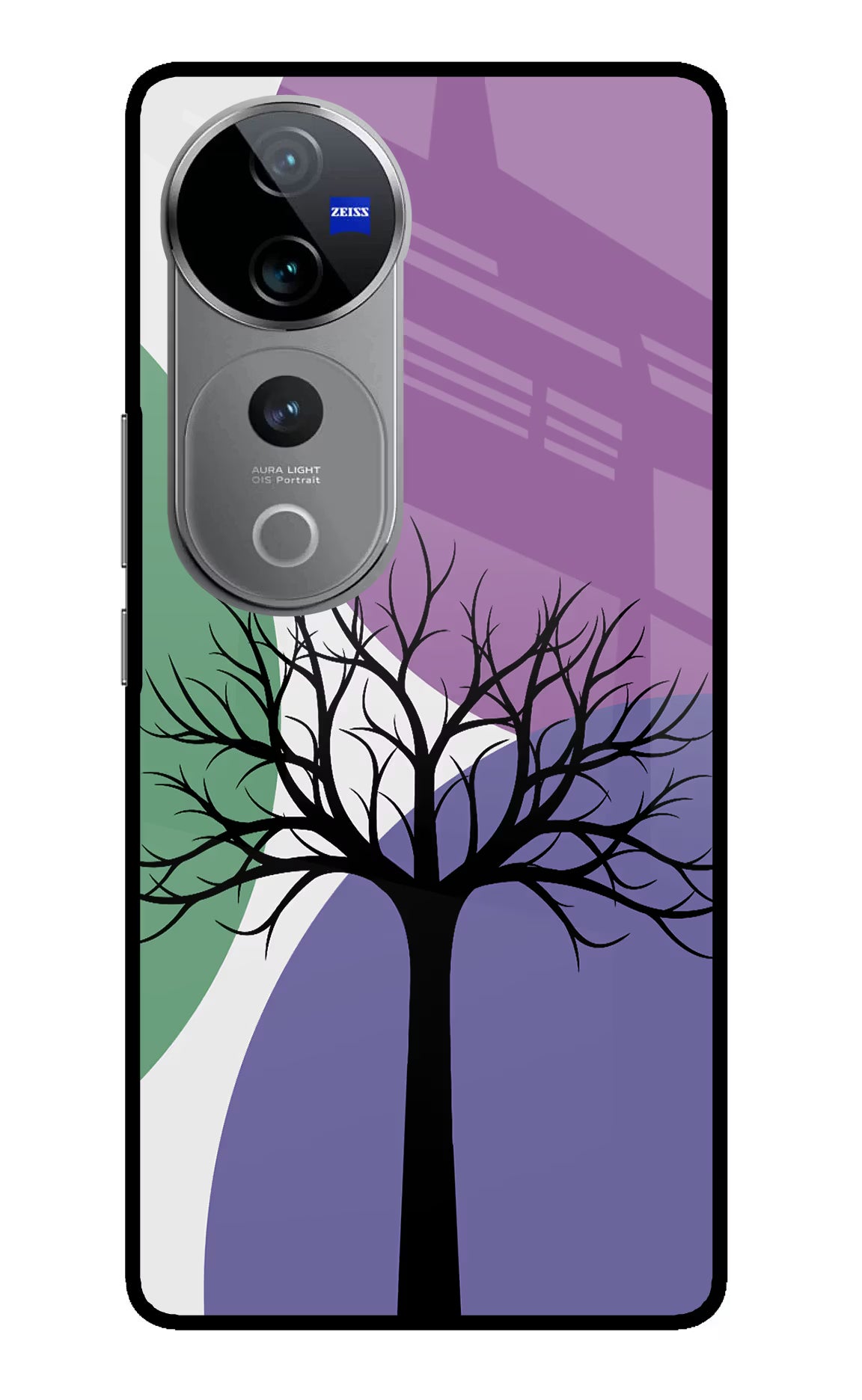 Tree Art Vivo V40 Pro 5G Glass Case Back Cover by Casekaro