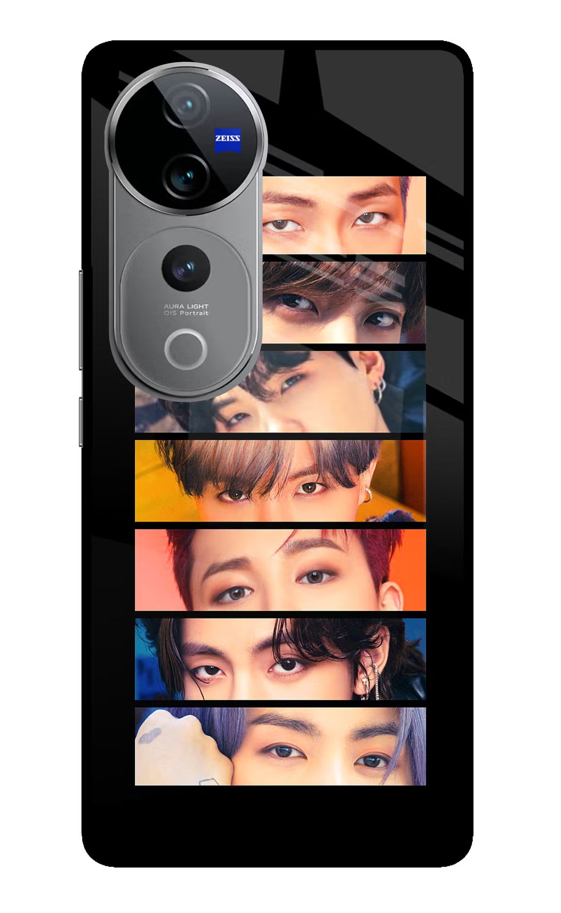 BTS Eyes Vivo V40 Pro 5G Glass Case Back Cover by Casekaro