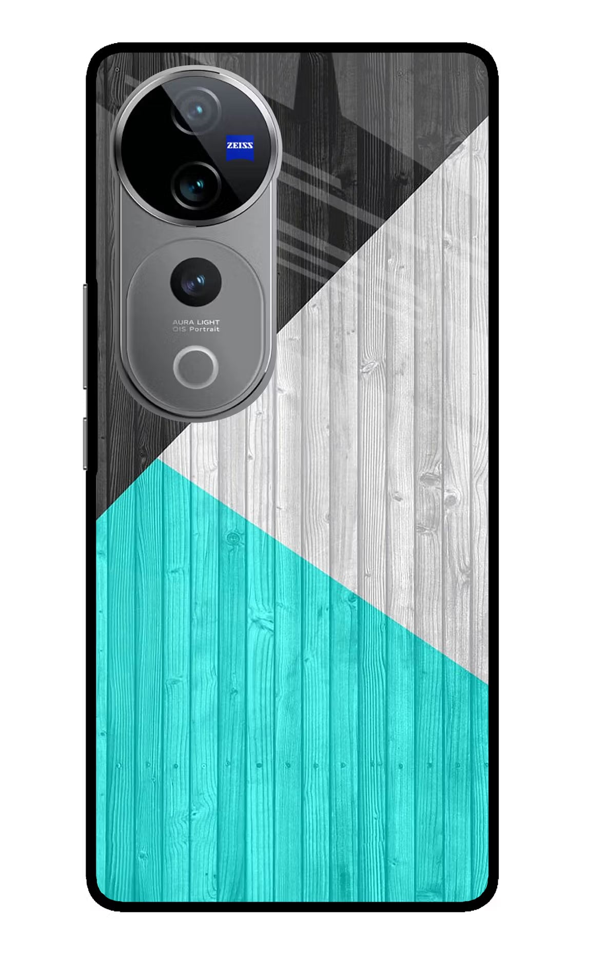 Wooden Abstract Vivo V40 Pro 5G Glass Case Back Cover by Casekaro