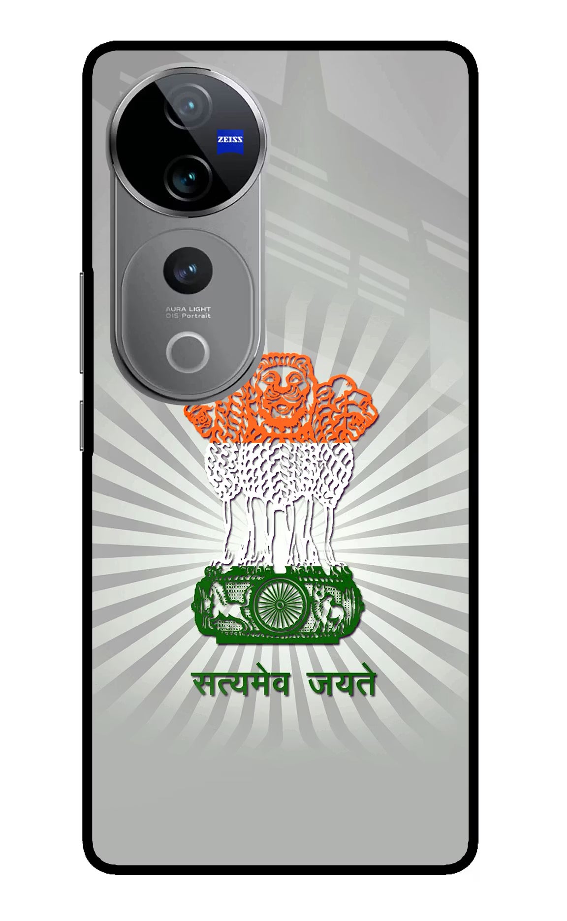 Satyamev Jayate Art Vivo V40 Pro 5G Glass Case Back Cover by Casekaro