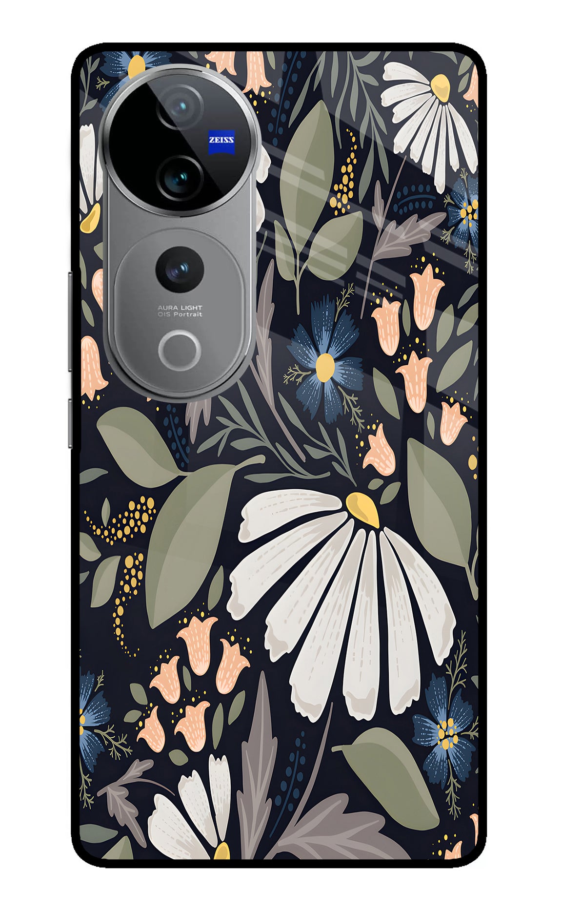 Flowers Art Vivo V40 Pro 5G Glass Case