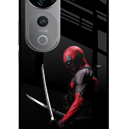 Deadpool Vivo V40 Pro 5G Glass Case Back Cover by Casekaro