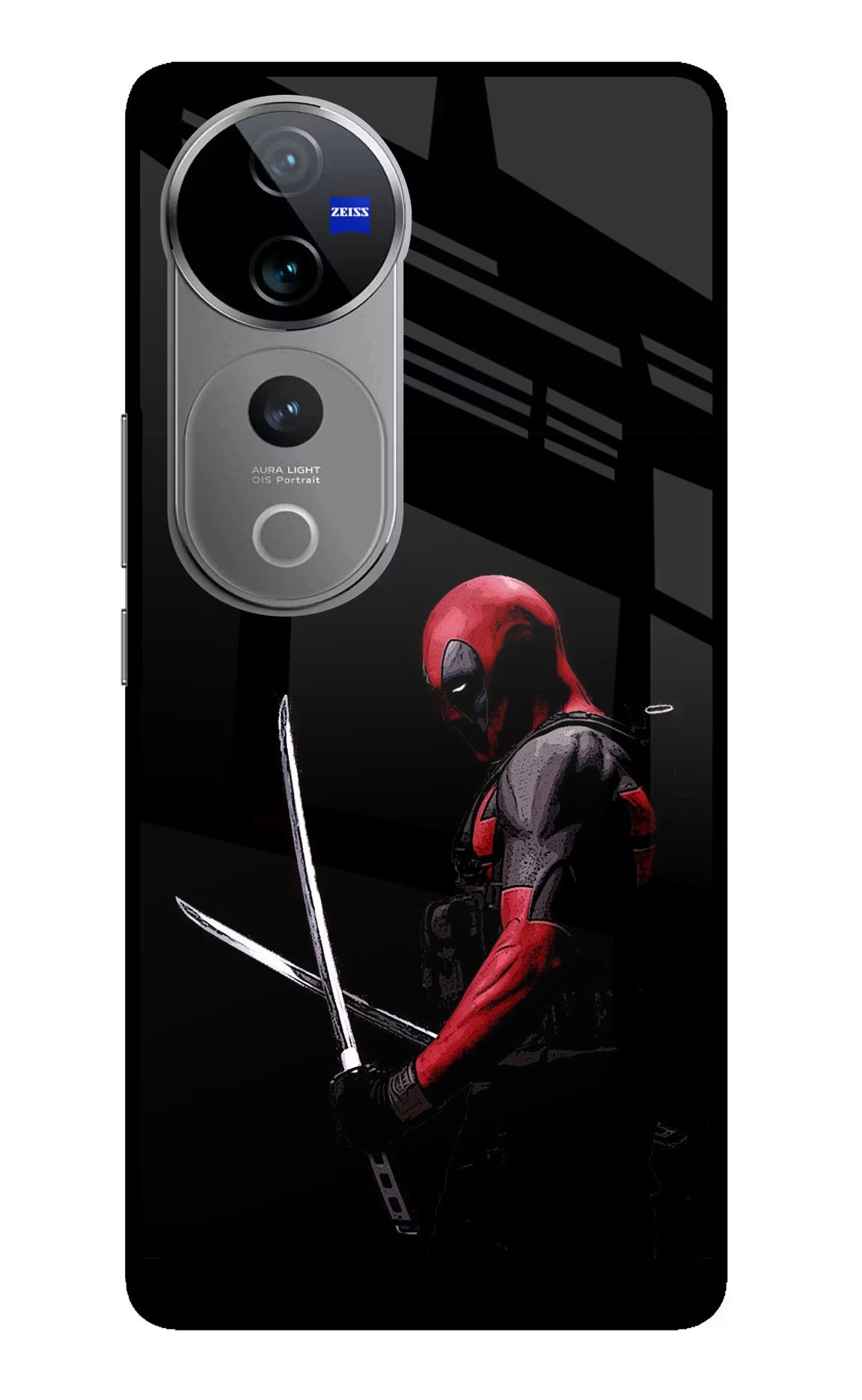 Deadpool Vivo V40 Pro 5G Glass Case Back Cover by Casekaro