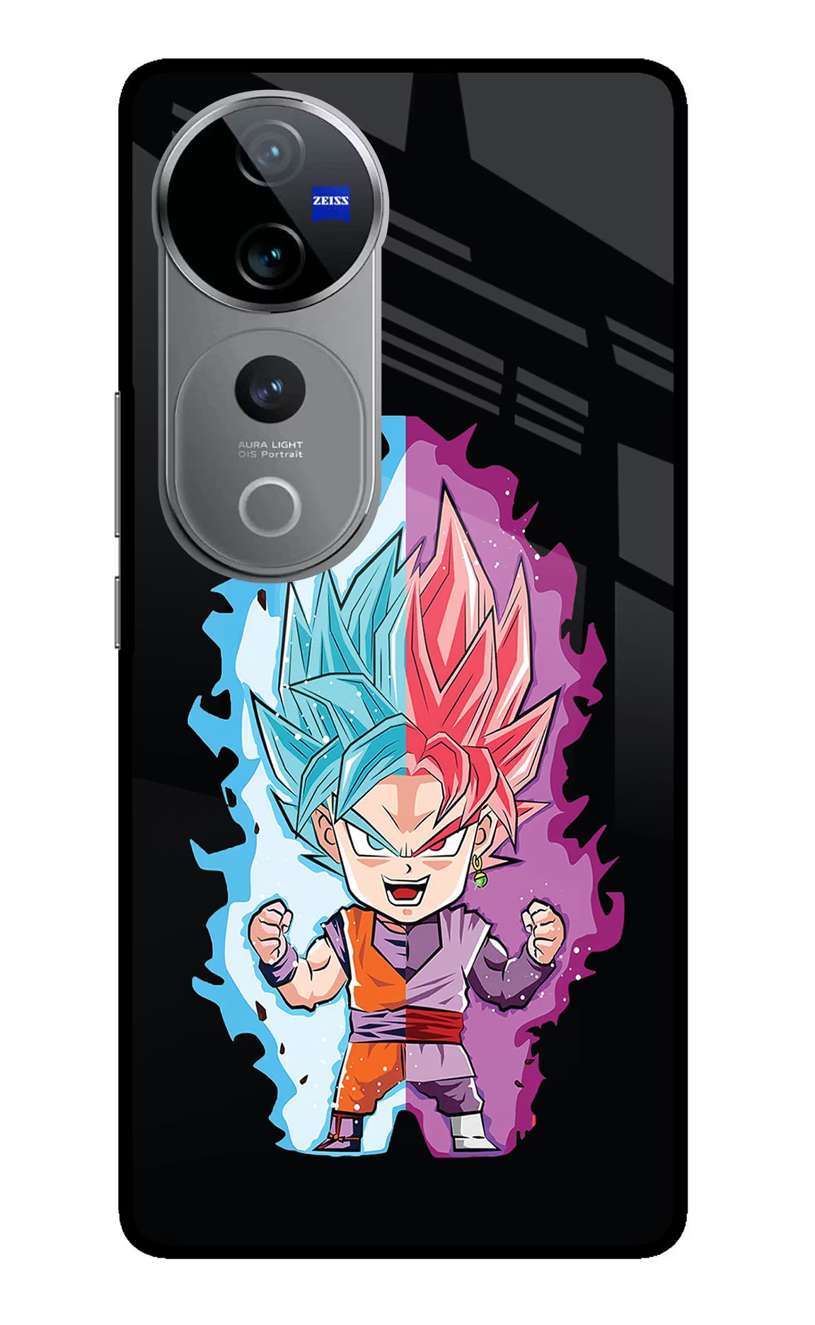 Chota Goku Vivo V40 Pro 5G Glass Case Back Cover by Casekaro