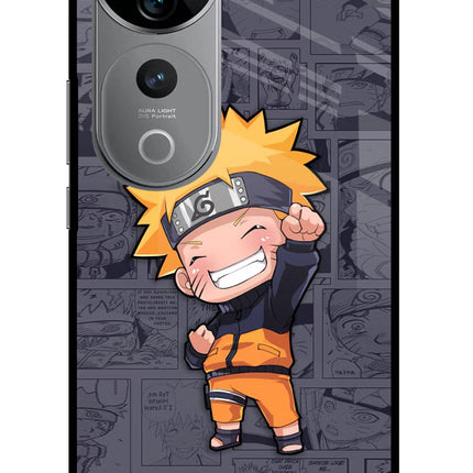 Chota Naruto Vivo V40 Pro 5G Glass Case Back Cover by Casekaro
