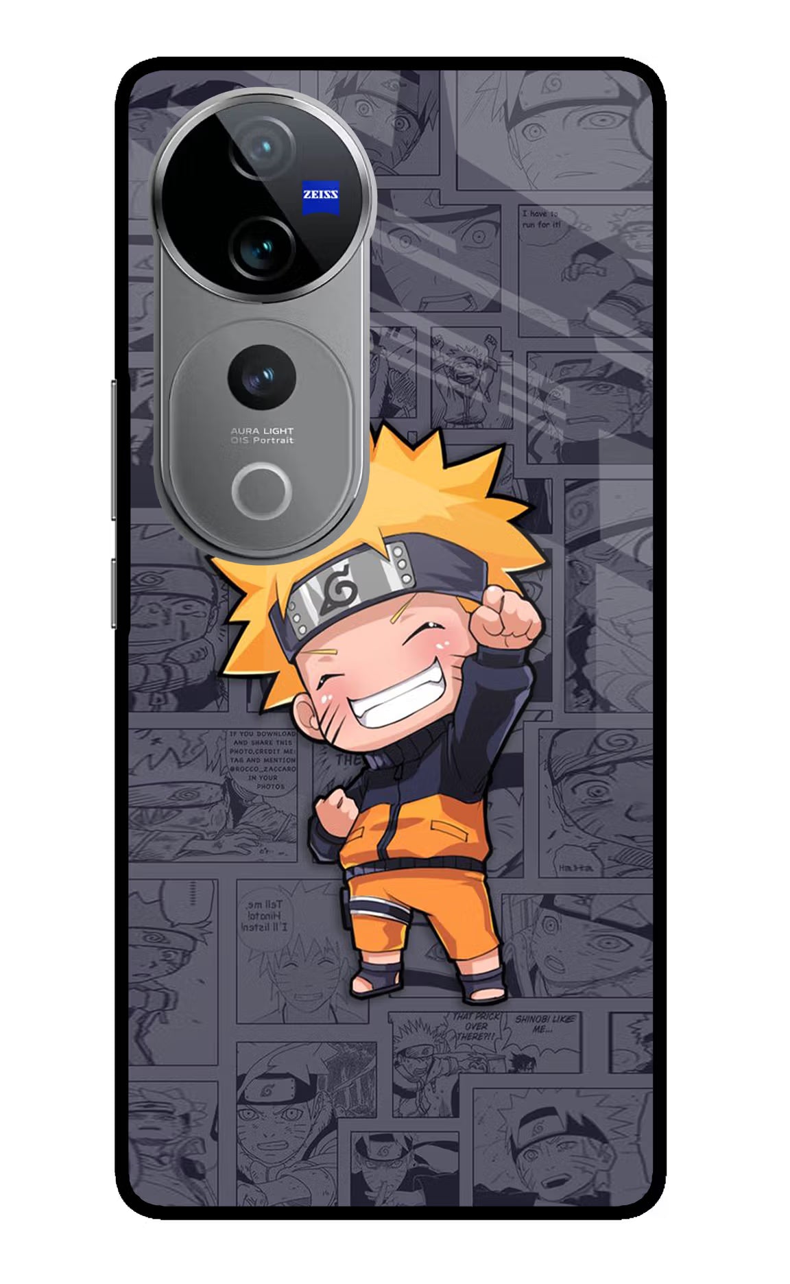 Chota Naruto Vivo V40 Pro 5G Glass Case Back Cover by Casekaro
