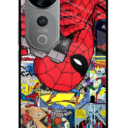 Spider Man Vivo V40 Pro 5G Glass Case Back Cover by Casekaro