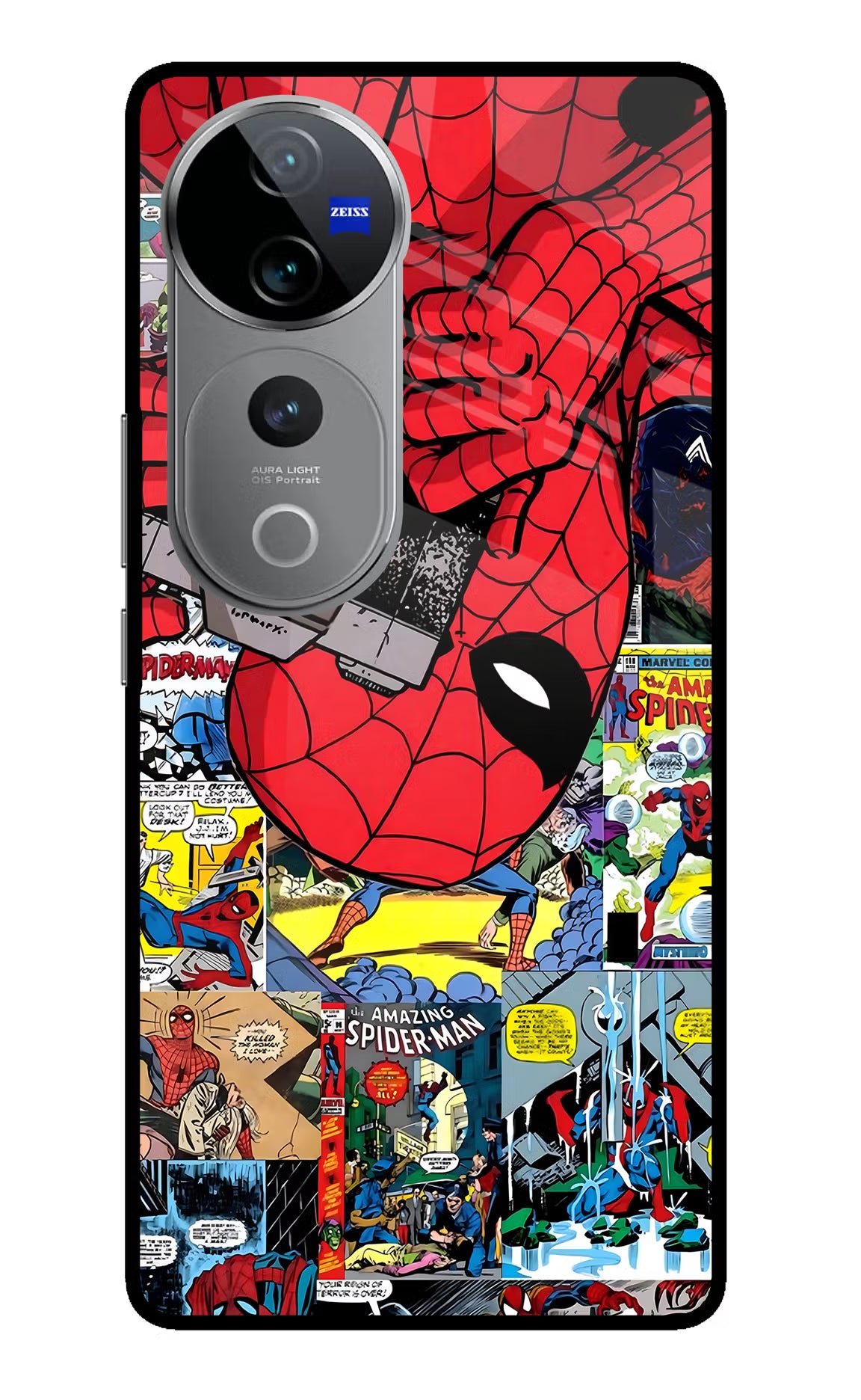 Spider Man Vivo V40 Pro 5G Glass Case Back Cover by Casekaro