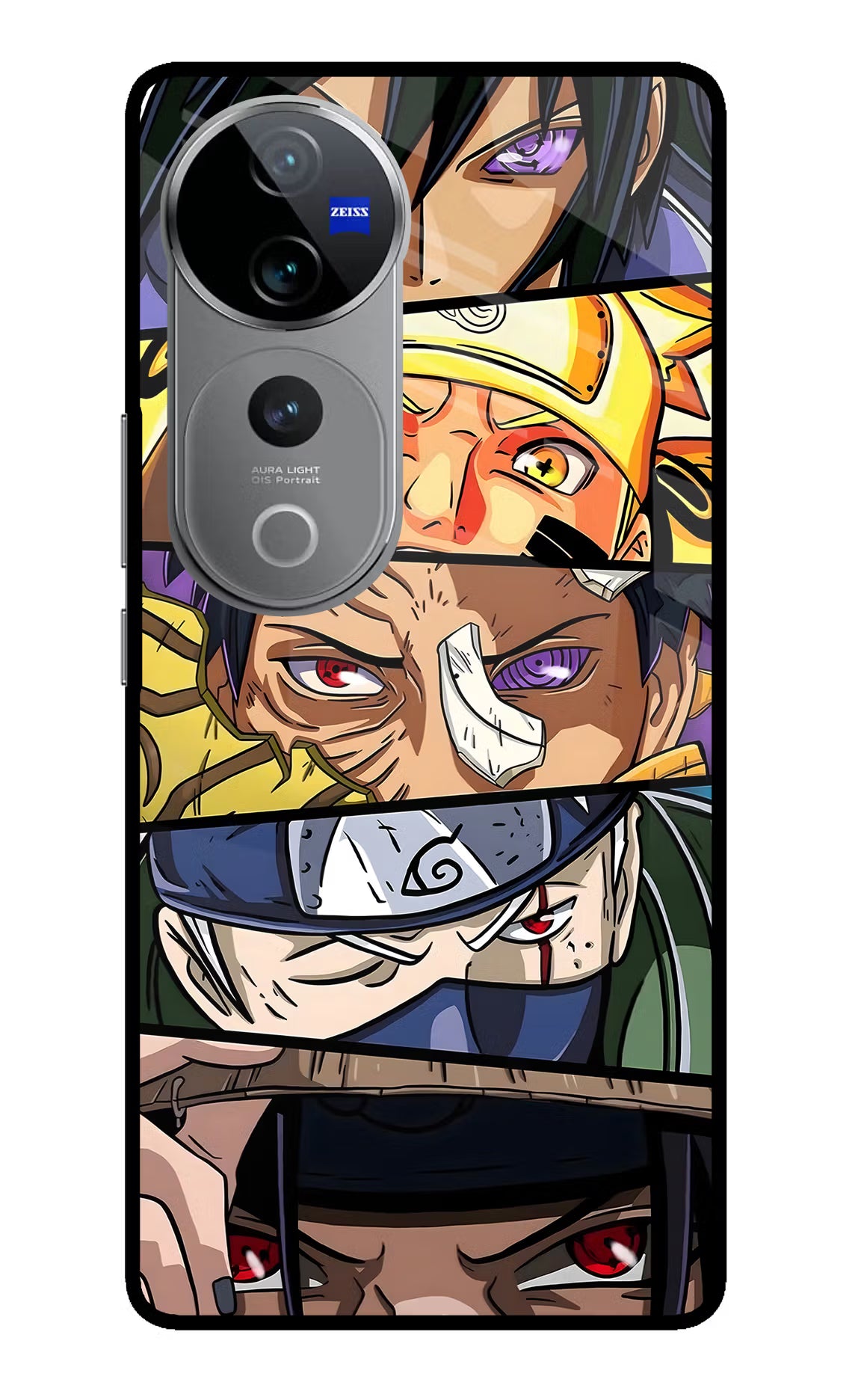 Naruto Character Vivo V40 Pro 5G Glass Case Back Cover by Casekaro