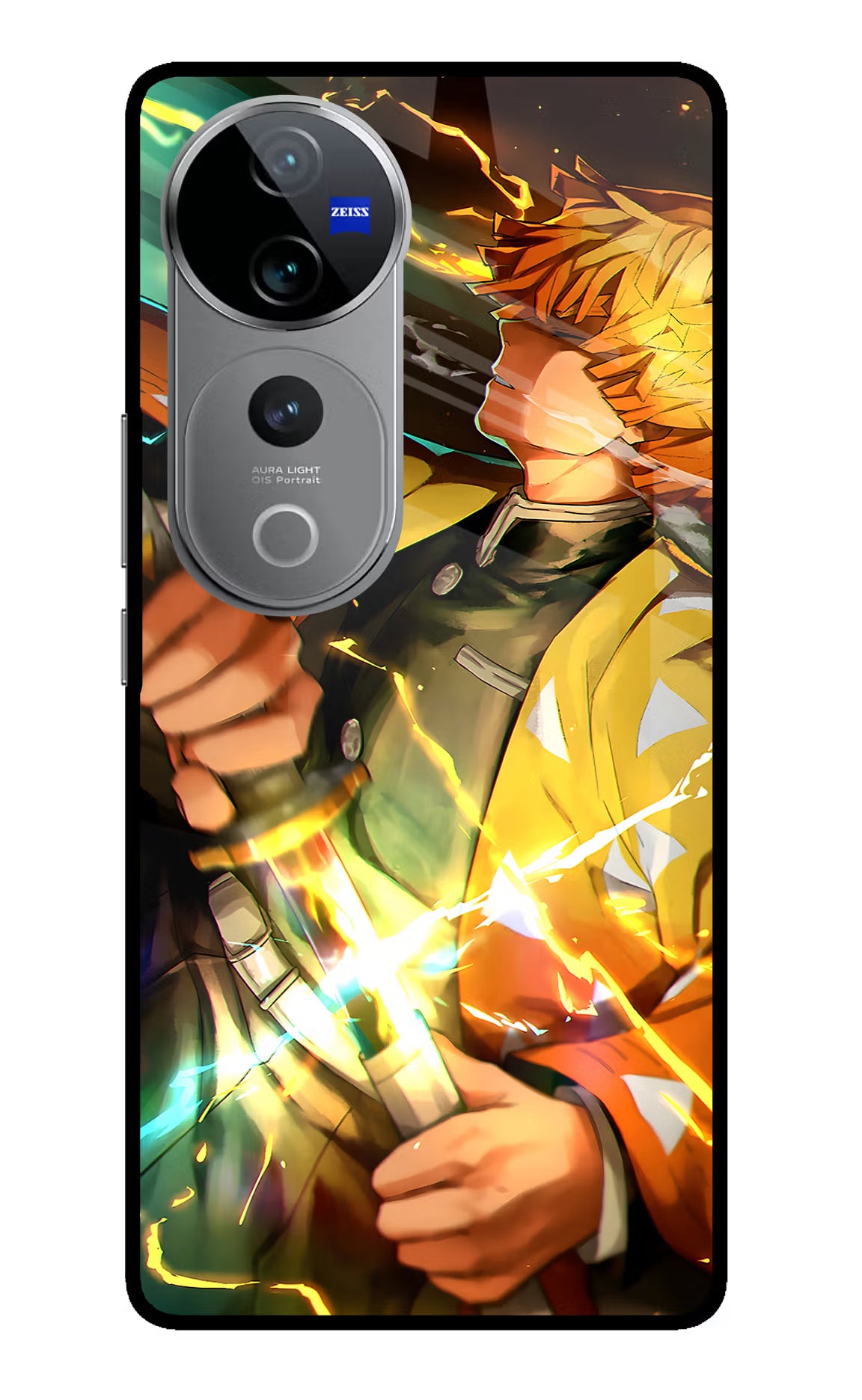 Demon Slayer Vivo V40 Pro 5G Glass Case Back Cover by Casekaro