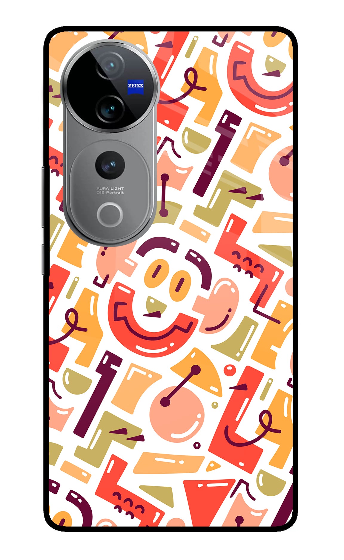 Doodle Pattern Vivo V40 Pro 5G Glass Case