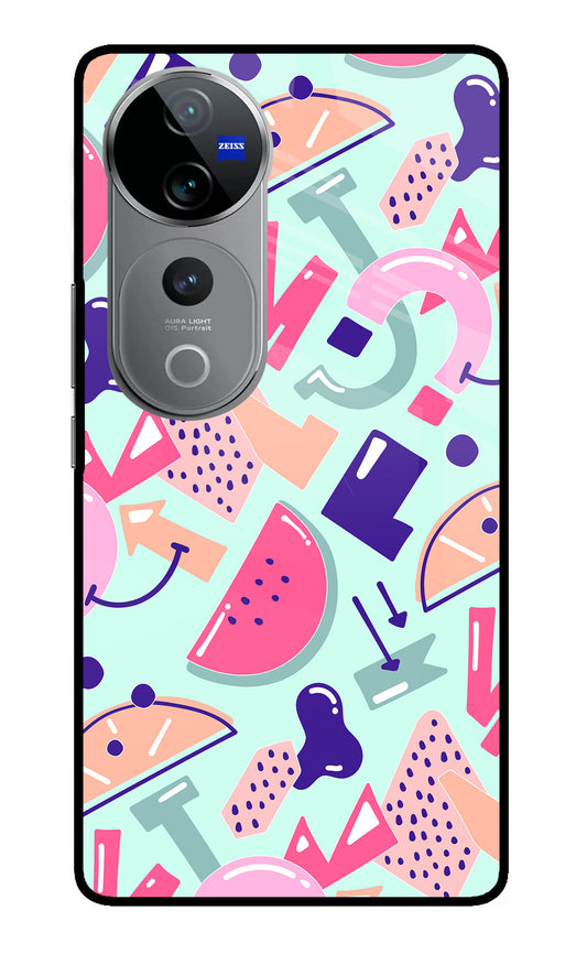 Doodle Pattern Vivo V40 Pro 5G Glass Case